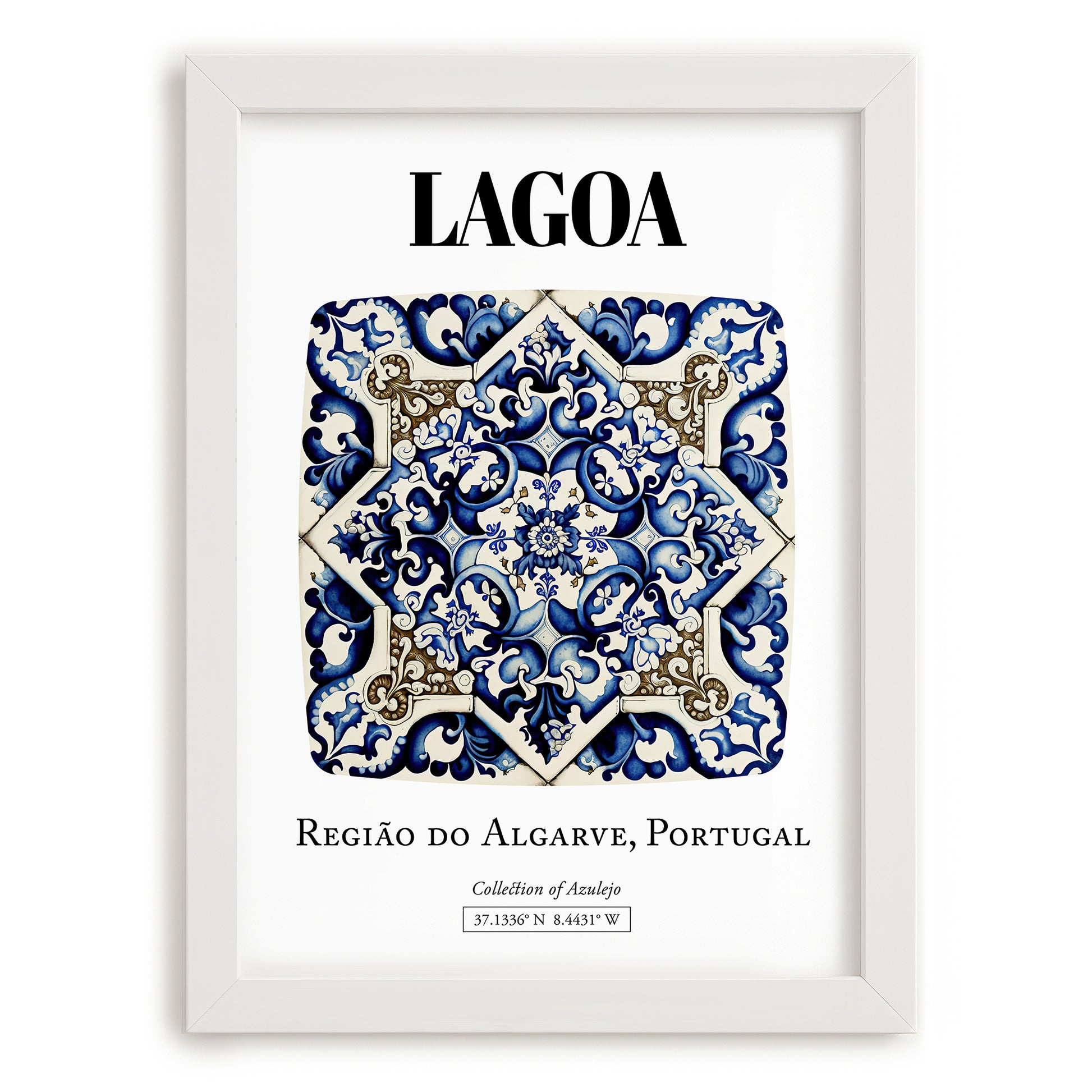 Lagoa, Portugal – Travel Wall Art, placed in minimal white frame