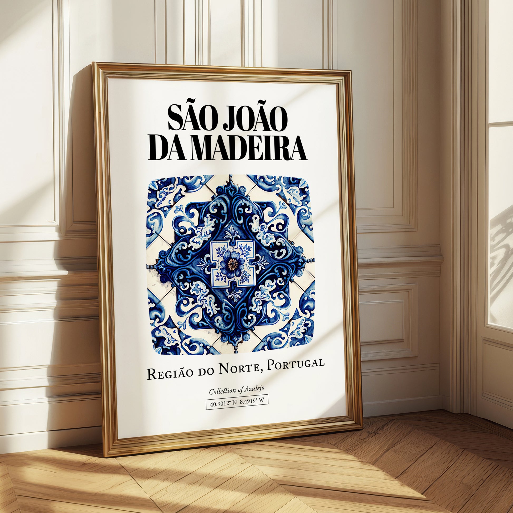 São João Da Madeira, Portugal – Travel Print, styled in a charming Paris street view