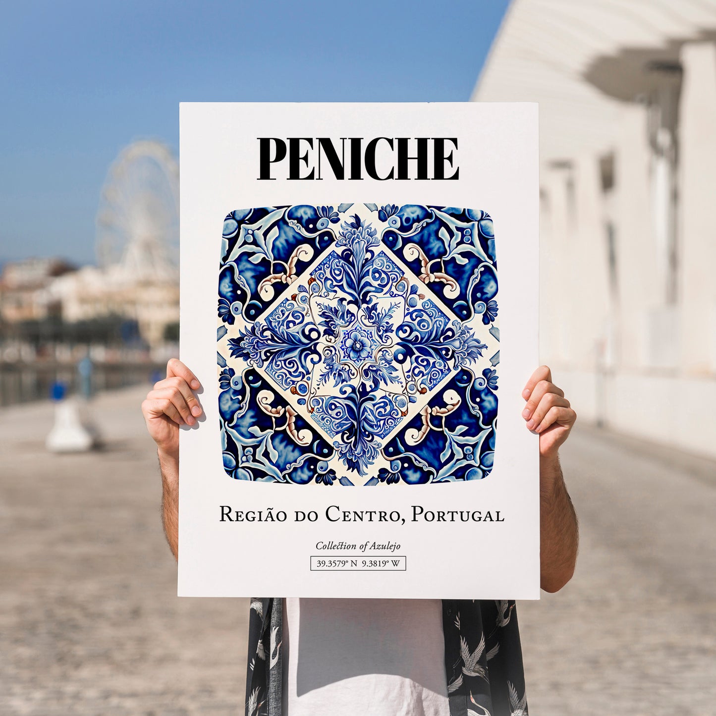 Peniche, Portugal – Travel Poster, no-text version framed in wood