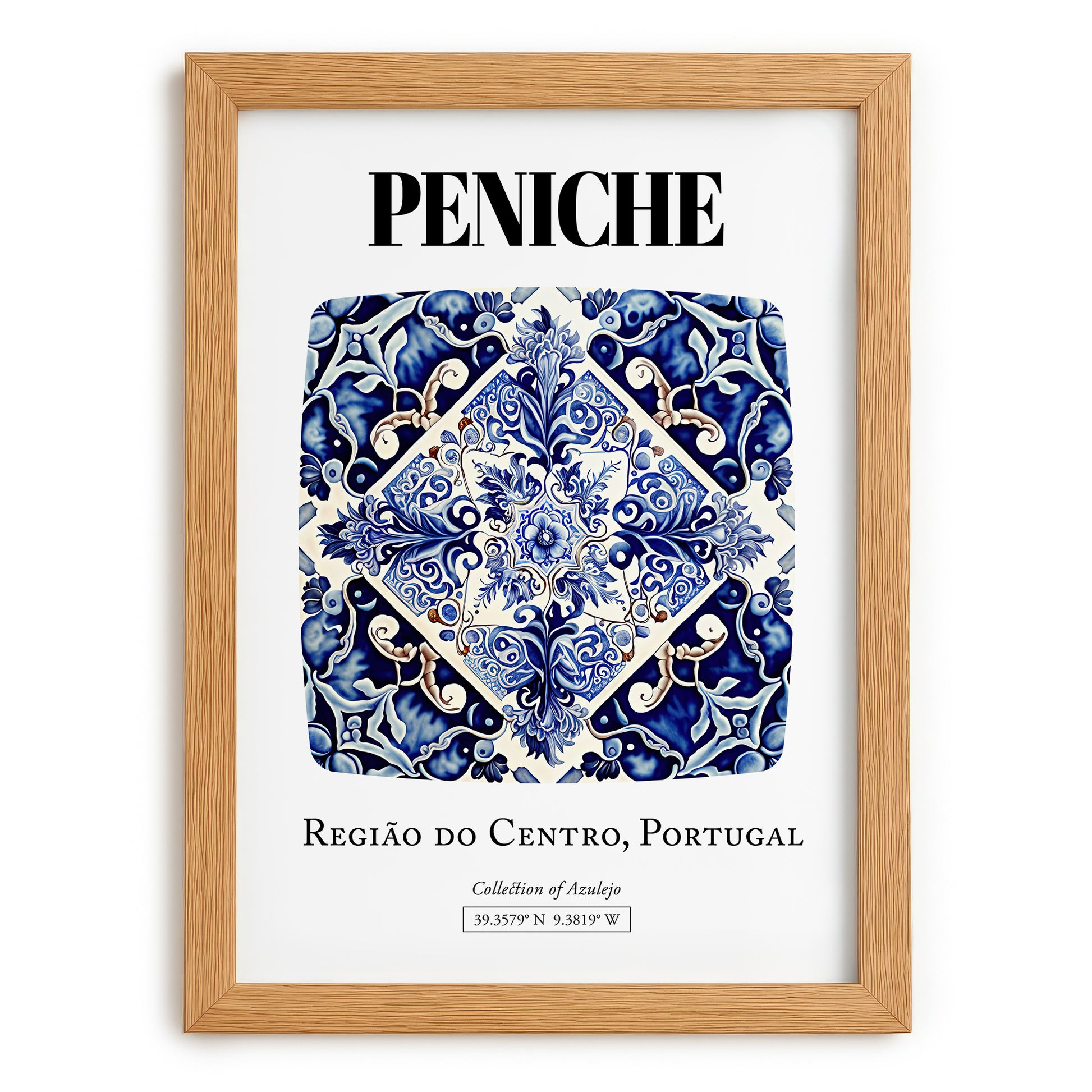Peniche, Portugal – Travel Poster, set in oak frame