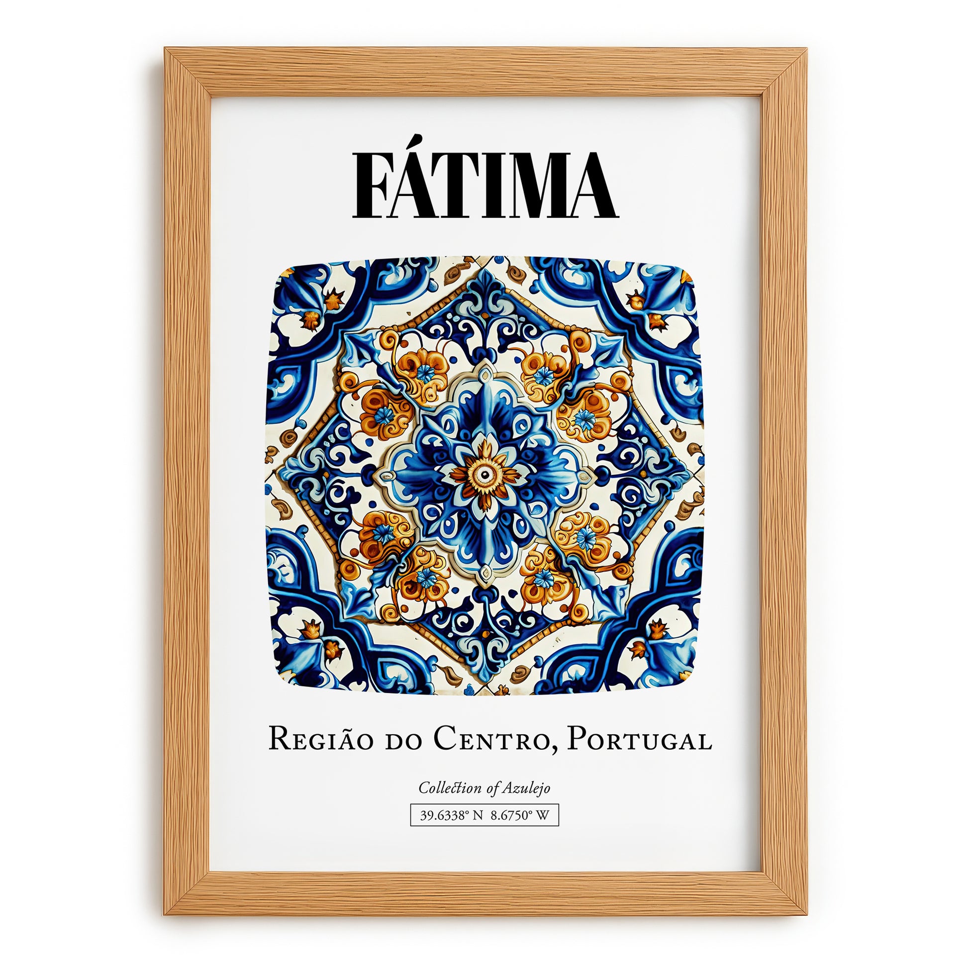 Fátima, Portugal – Travel Poster, set in oak frame