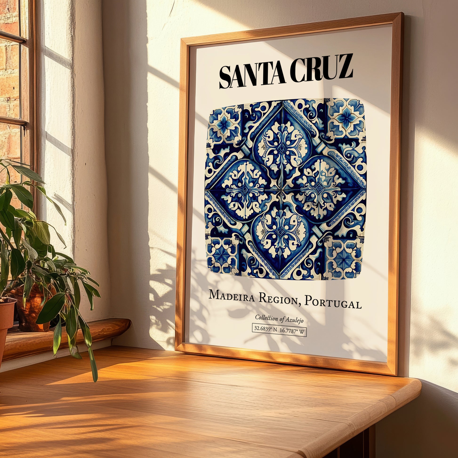Santa Cruz, Portugal – Minimalist Travel Print, clean layout with no caption