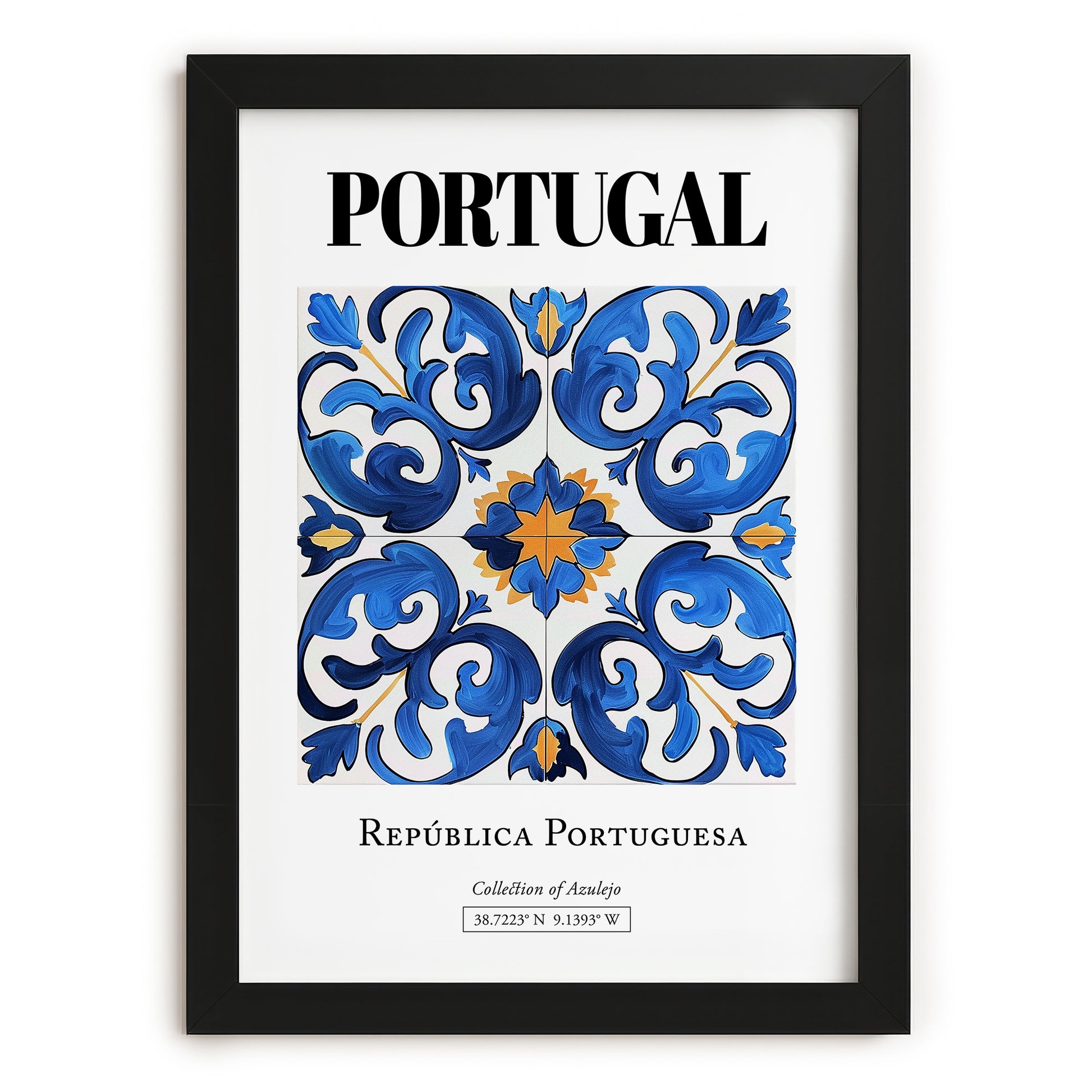 Portugal, Portugal – Travel Wall Decor, in sleek black frame