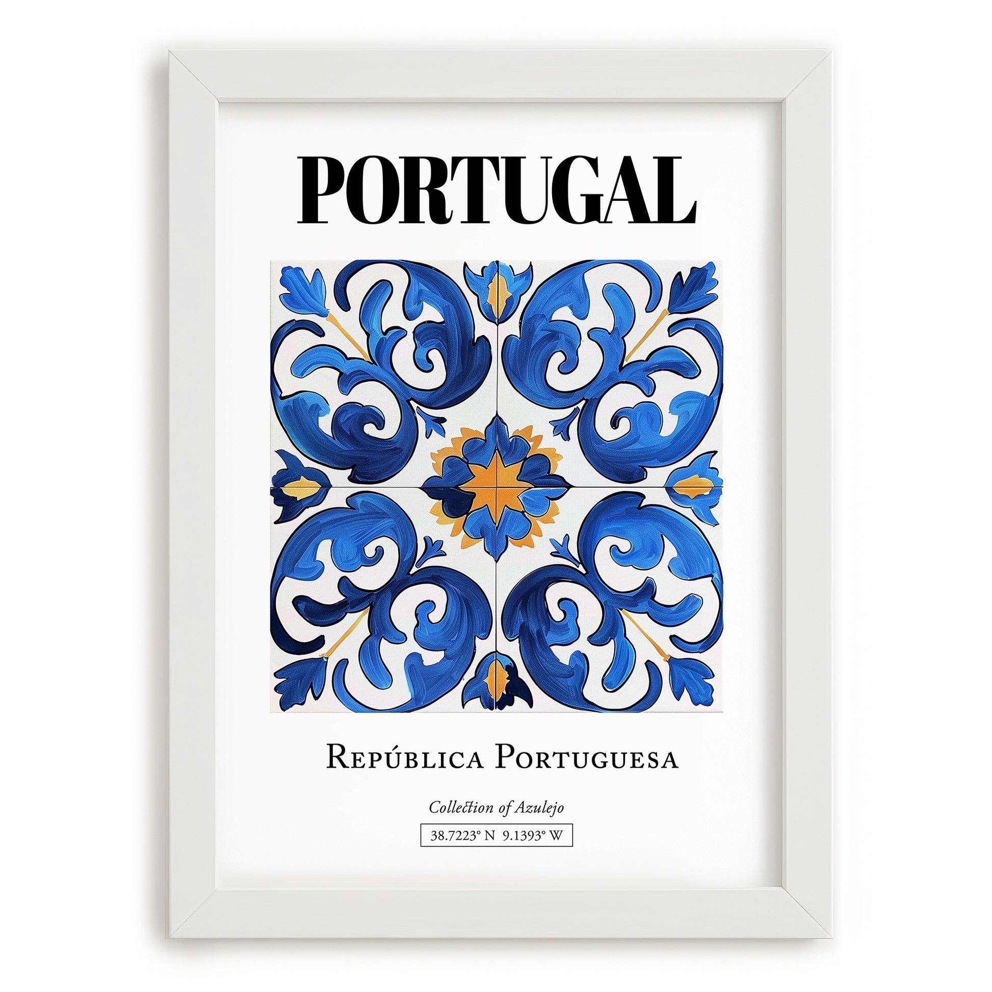 Portugal, Portugal – Travel Wall Decor, placed in minimal white frame
