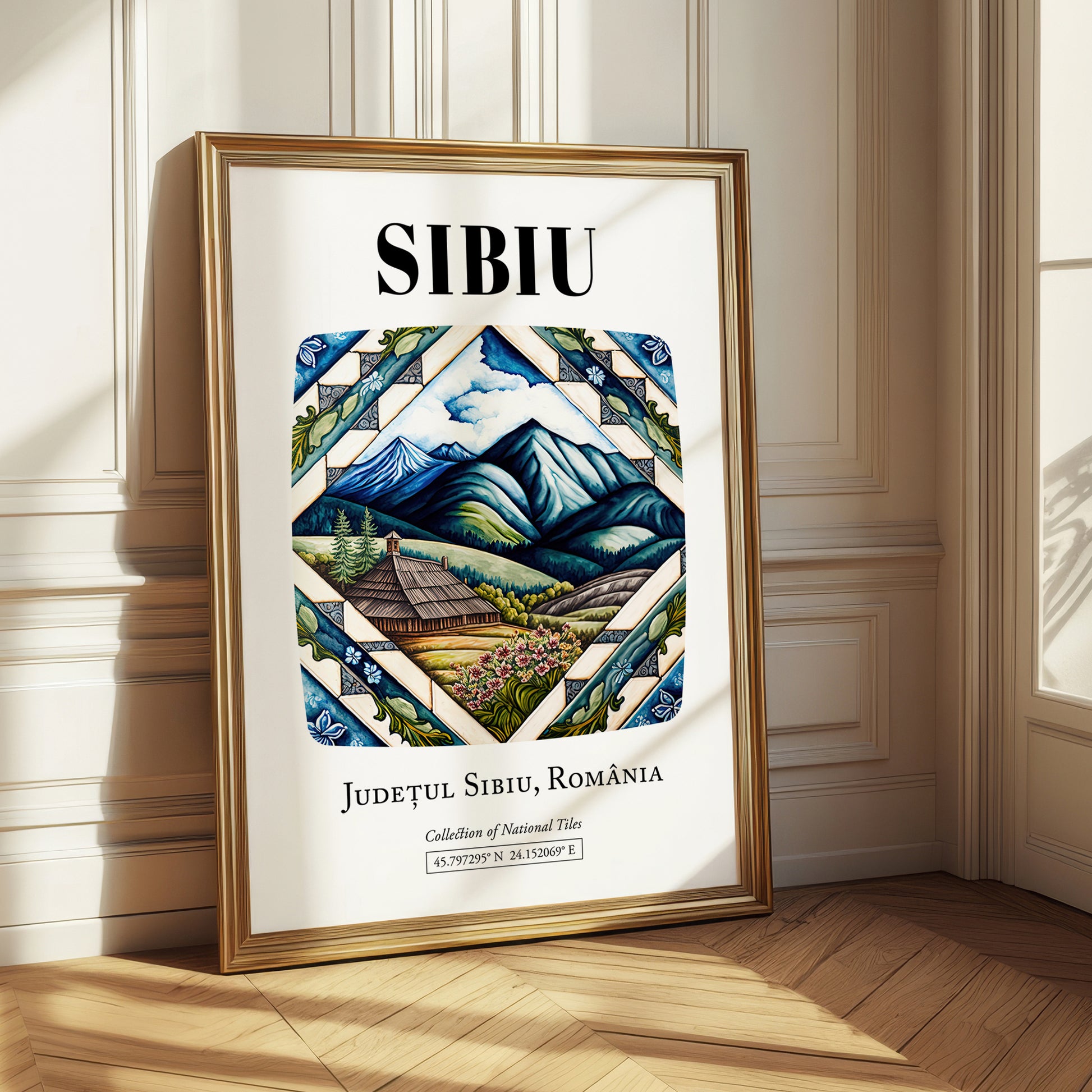 Sibiu, Romania – Travel Print, styled in a charming Paris street view