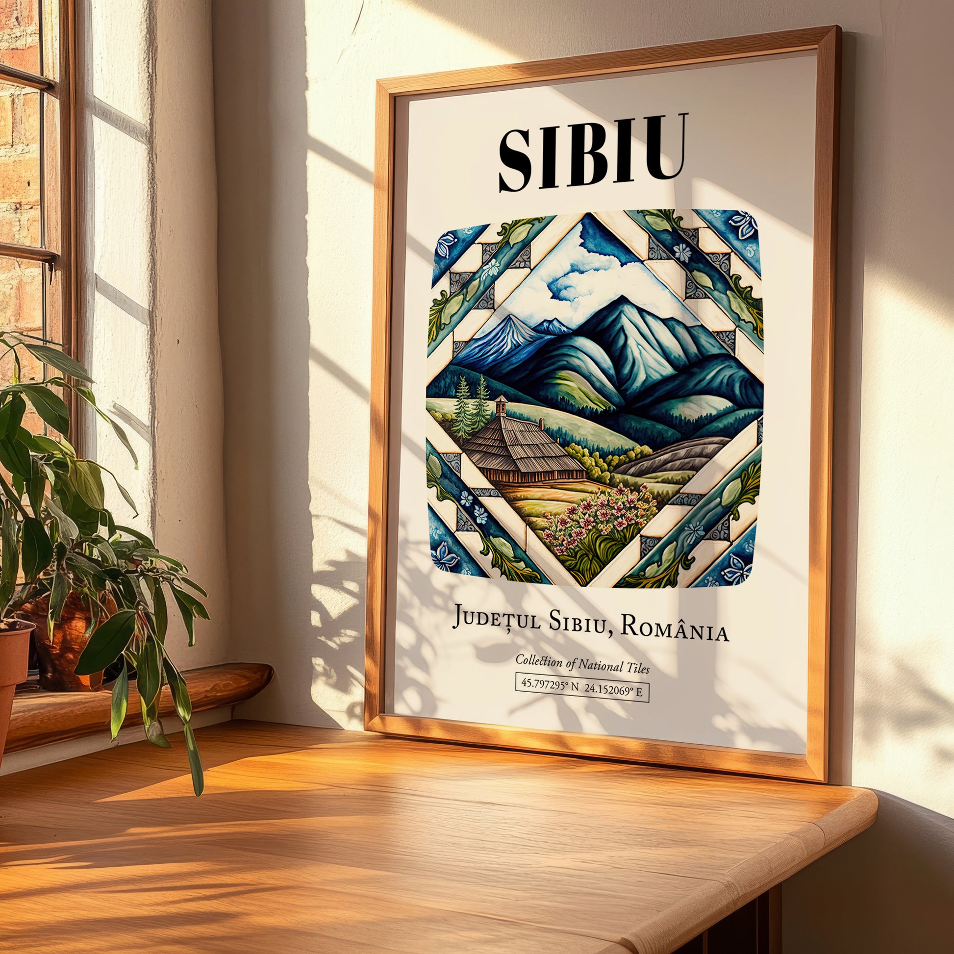 Sibiu, Romania – Travel Print, clean layout with no caption