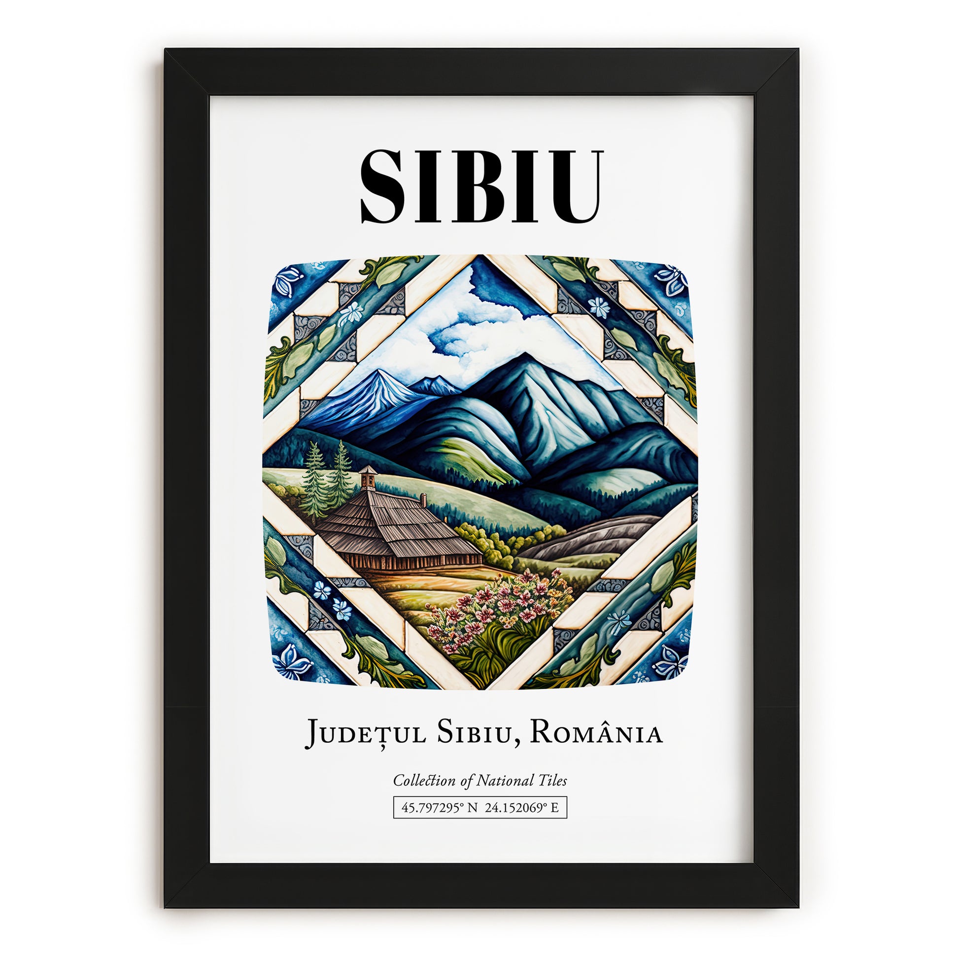 Sibiu, Romania – Travel Print, in sleek black frame