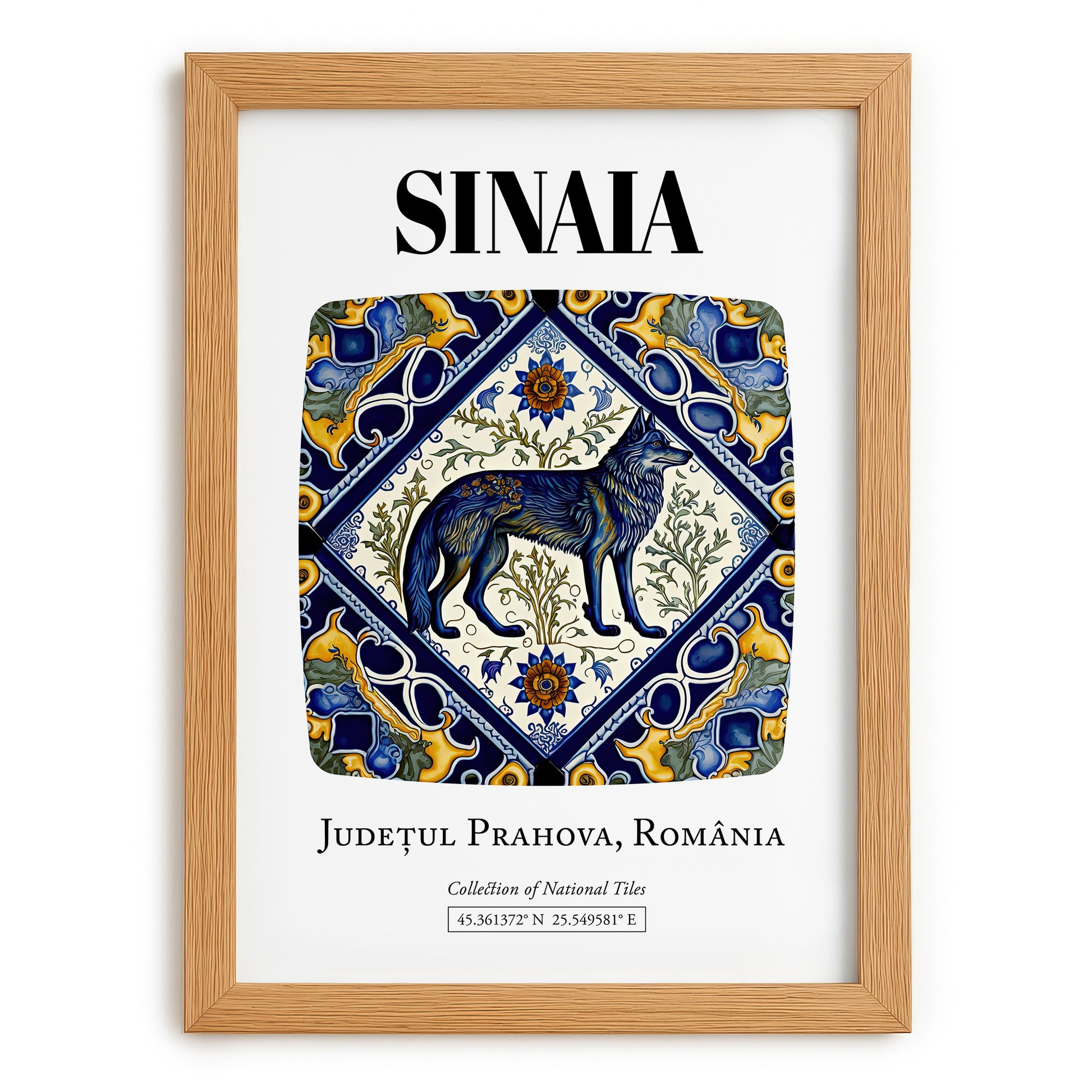 Sinaia, Romania – Travel Poster, set in oak frame