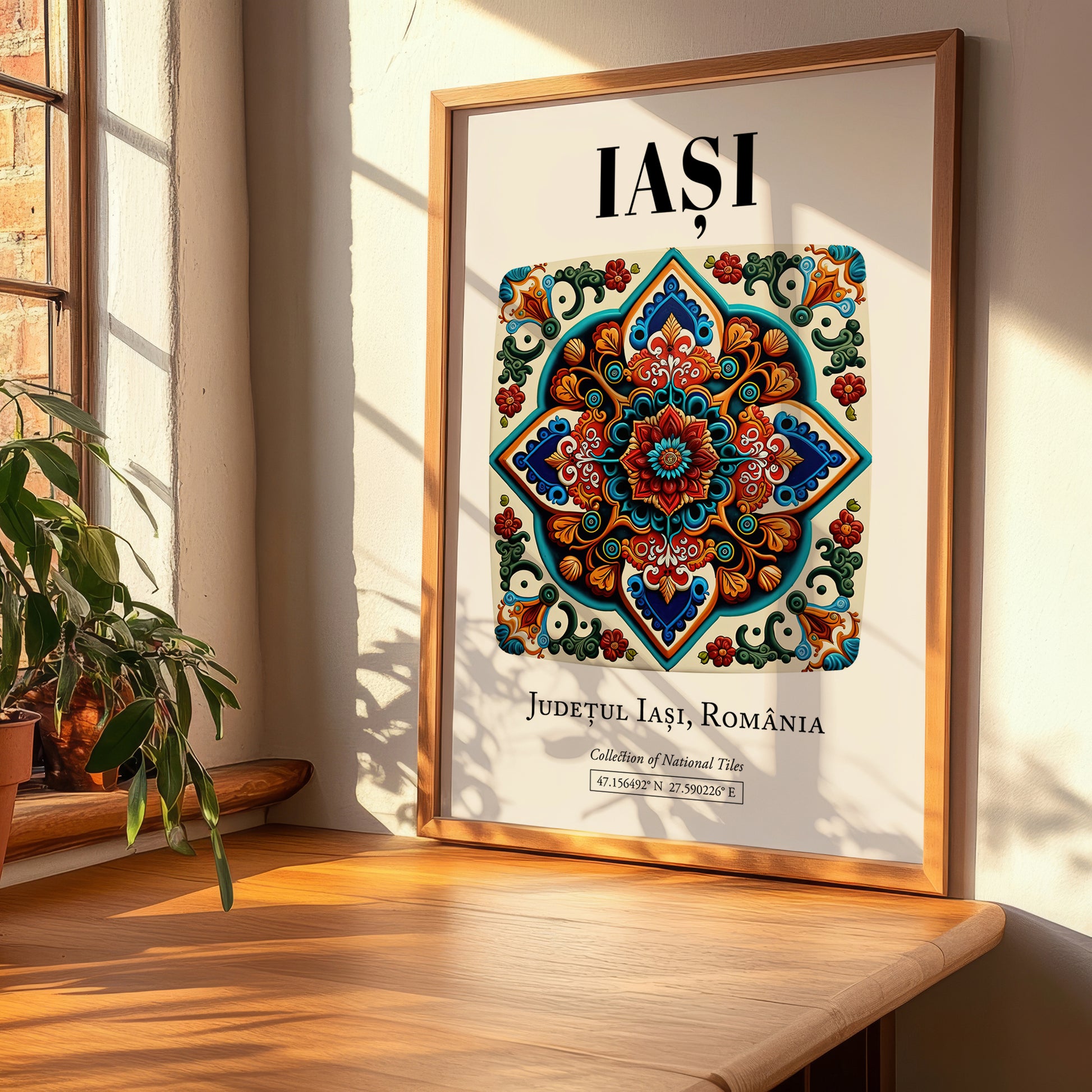 Iași, Romania – Cityscape Wall Art, clean layout with no caption