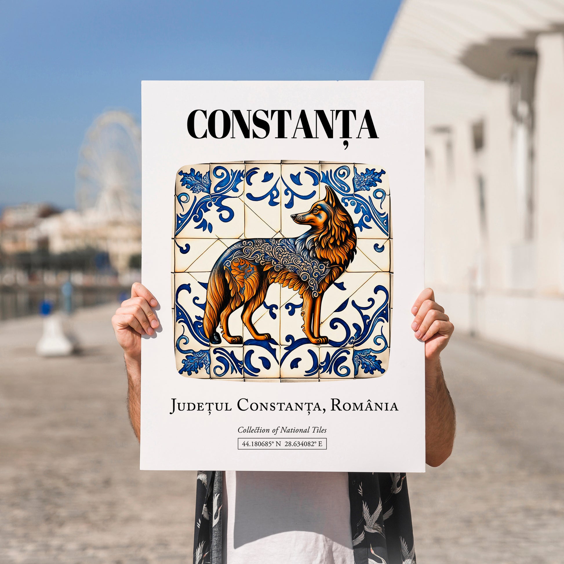 Constanța, Romania – Travel Wall Decor, no-text version framed in wood
