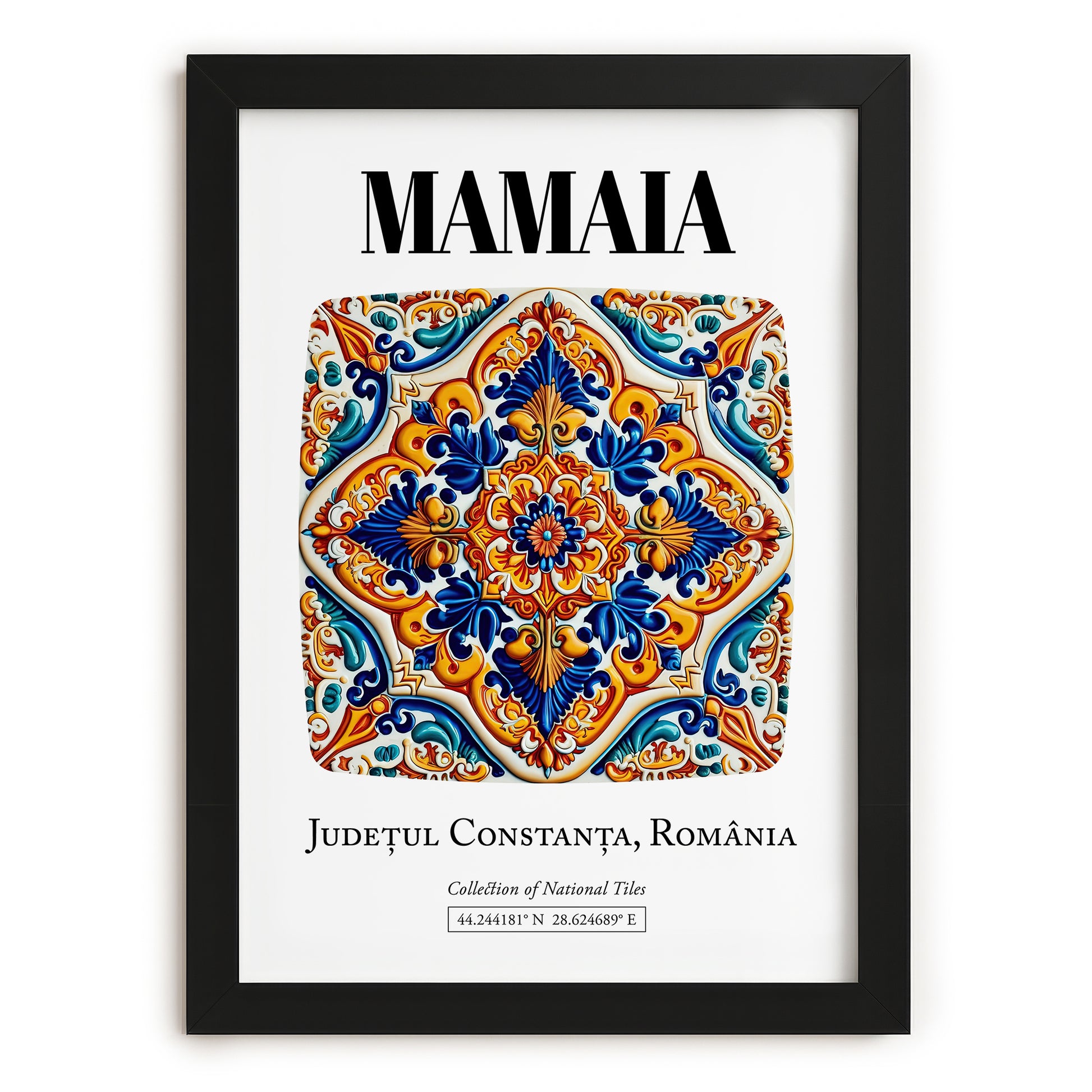 Mamaia, Romania – Travel Print, in sleek black frame