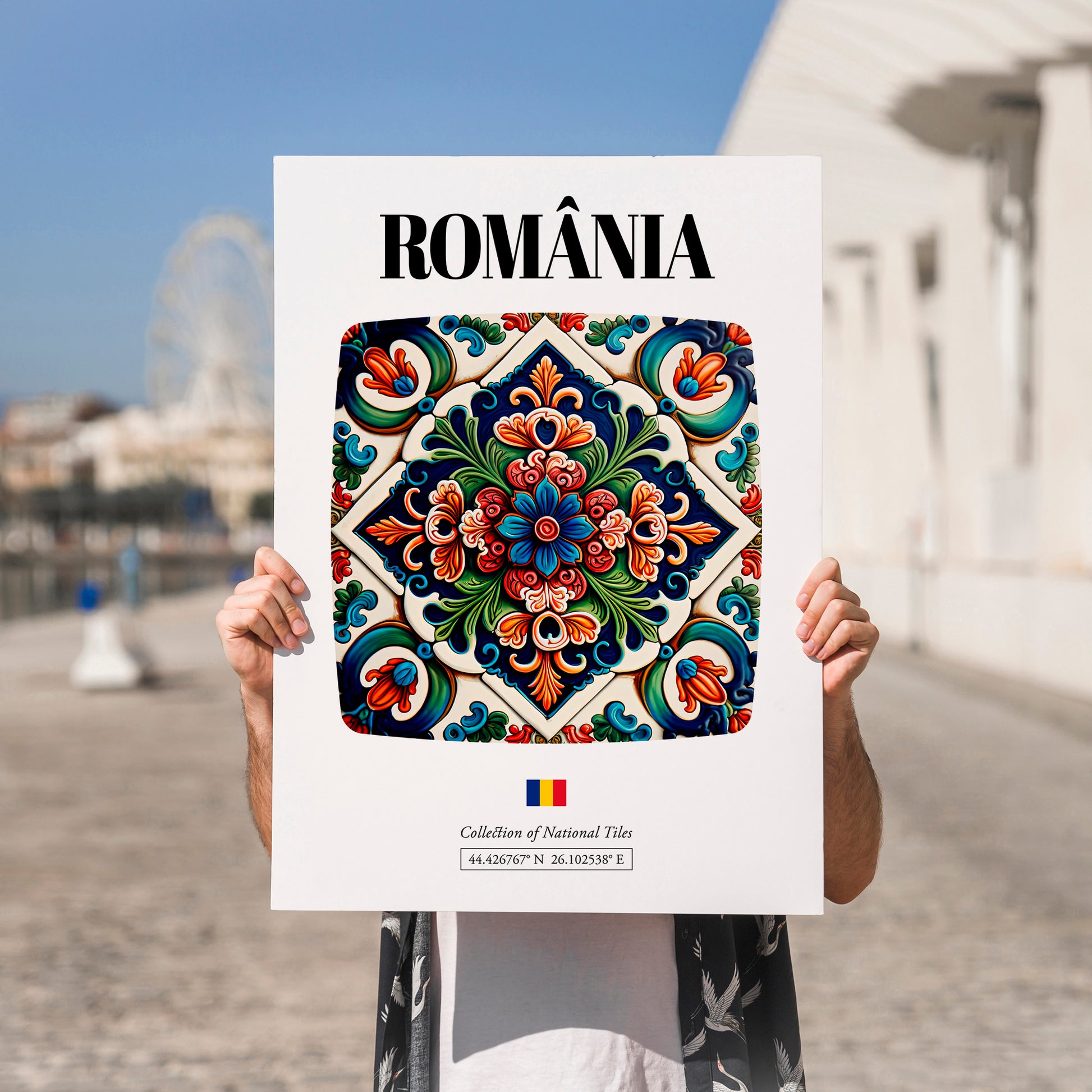România, Romania – Illustrated Travel Poster, no-text version framed in wood