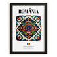 România, Romania – Illustrated Travel Poster, in sleek black frame