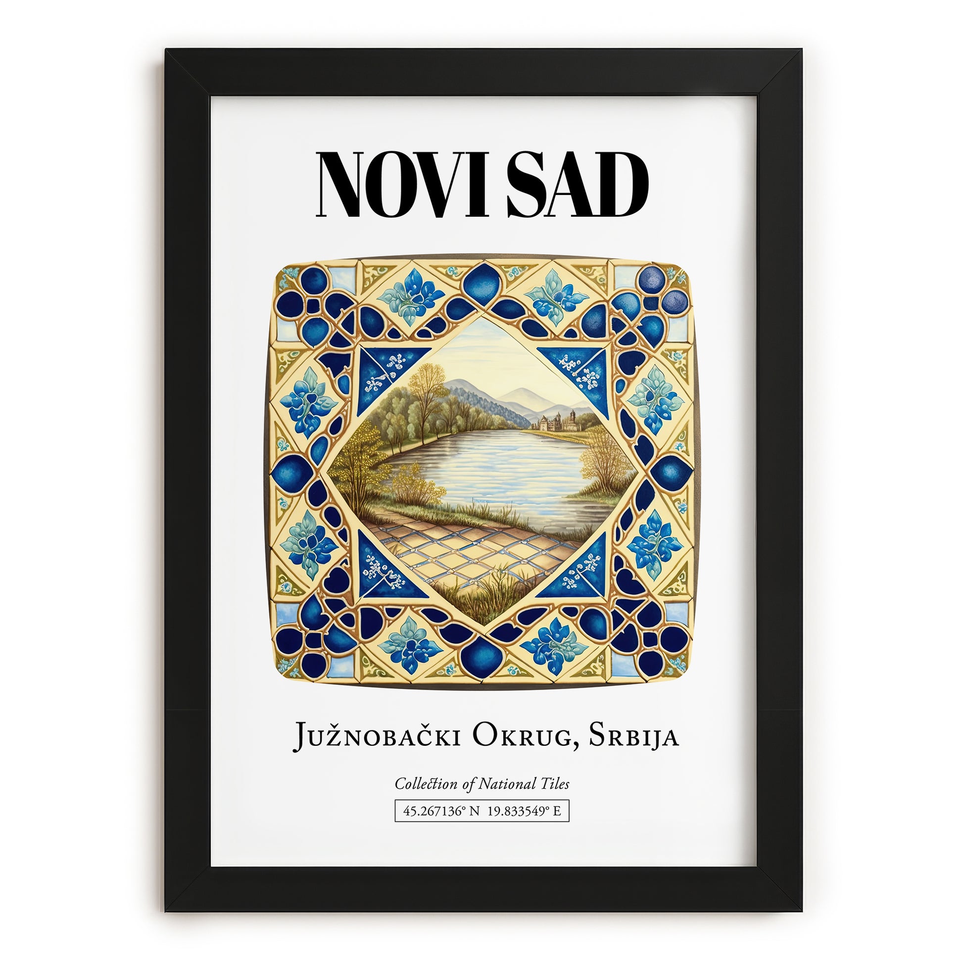 Novi Sad, Serbia – Cultural Heritage Wall Art, in sleek black frame