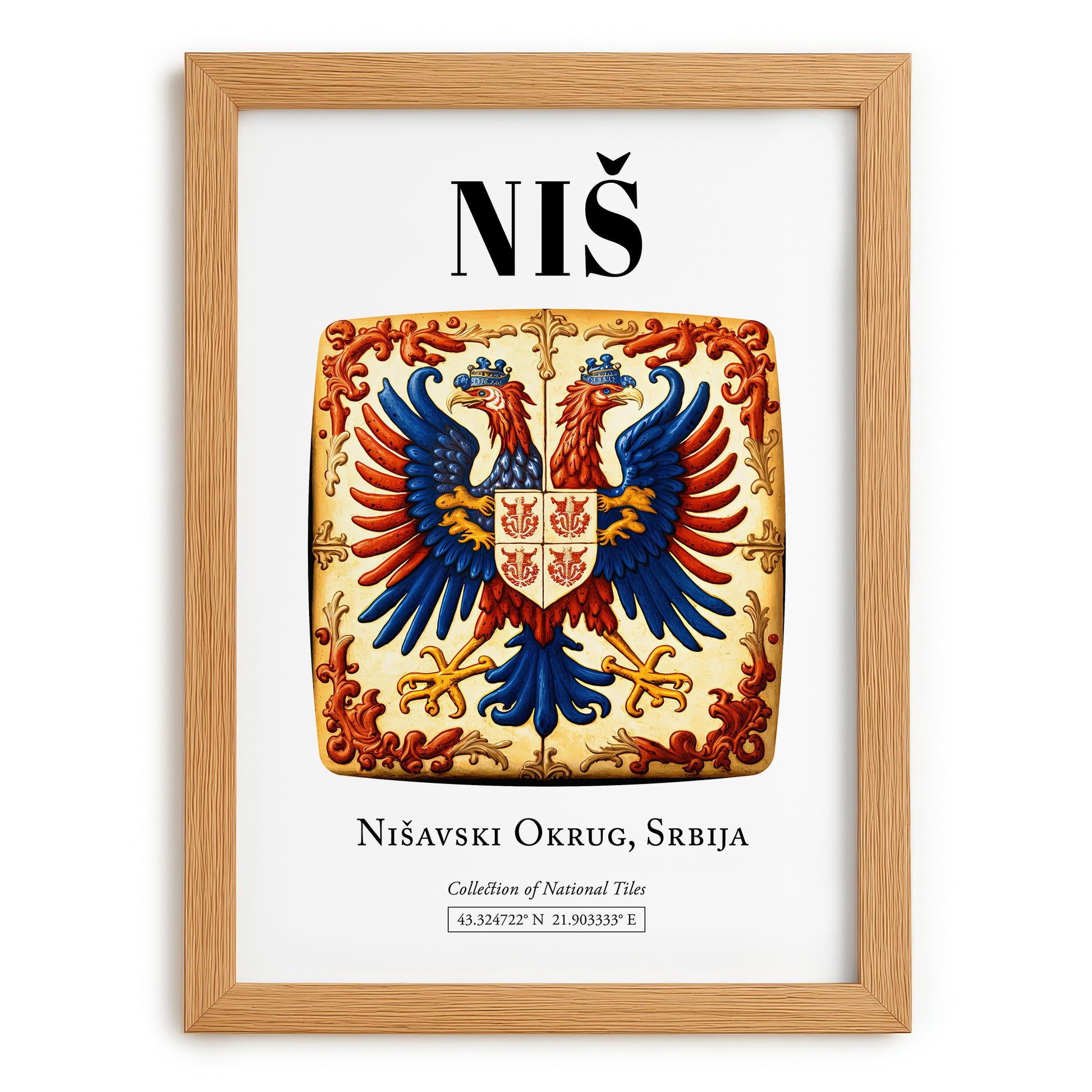 Niš, Serbia – Travel Wall Decor, set in oak frame