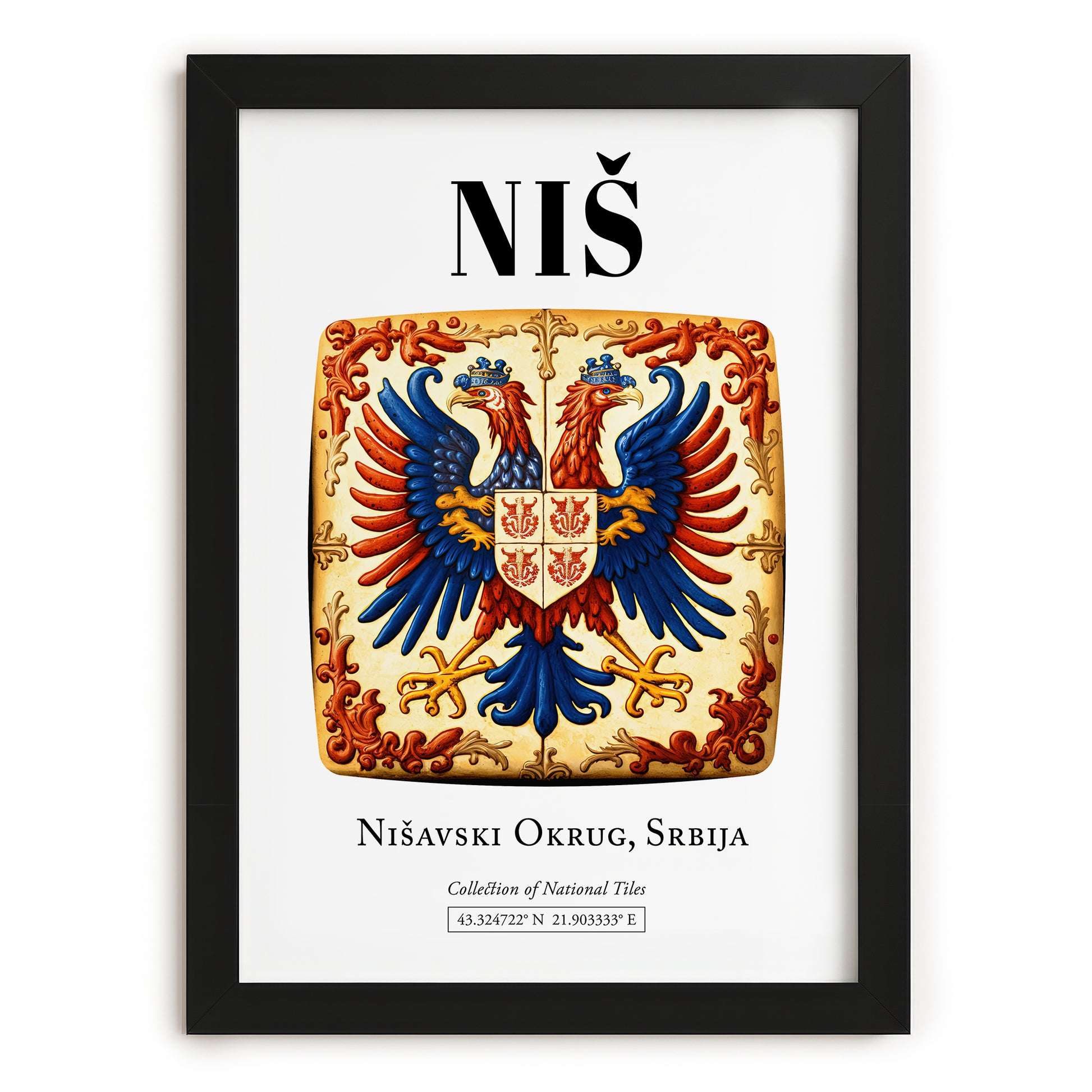 Niš, Serbia – Travel Wall Decor, in sleek black frame
