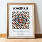 Soko Banja, Serbia – Travel Print, in wooden frame leaning on the floor