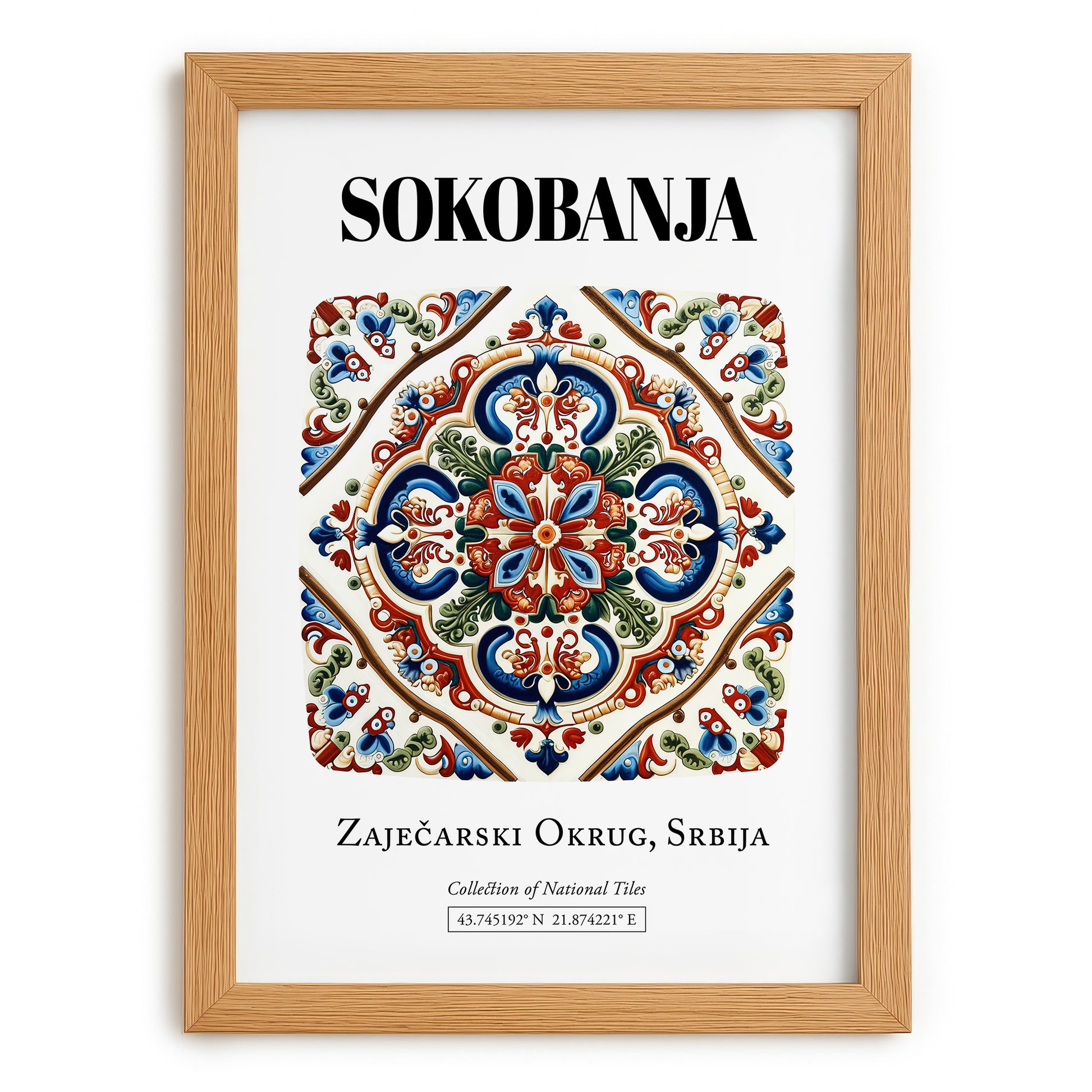 Soko Banja, Serbia – Travel Print, set in oak frame