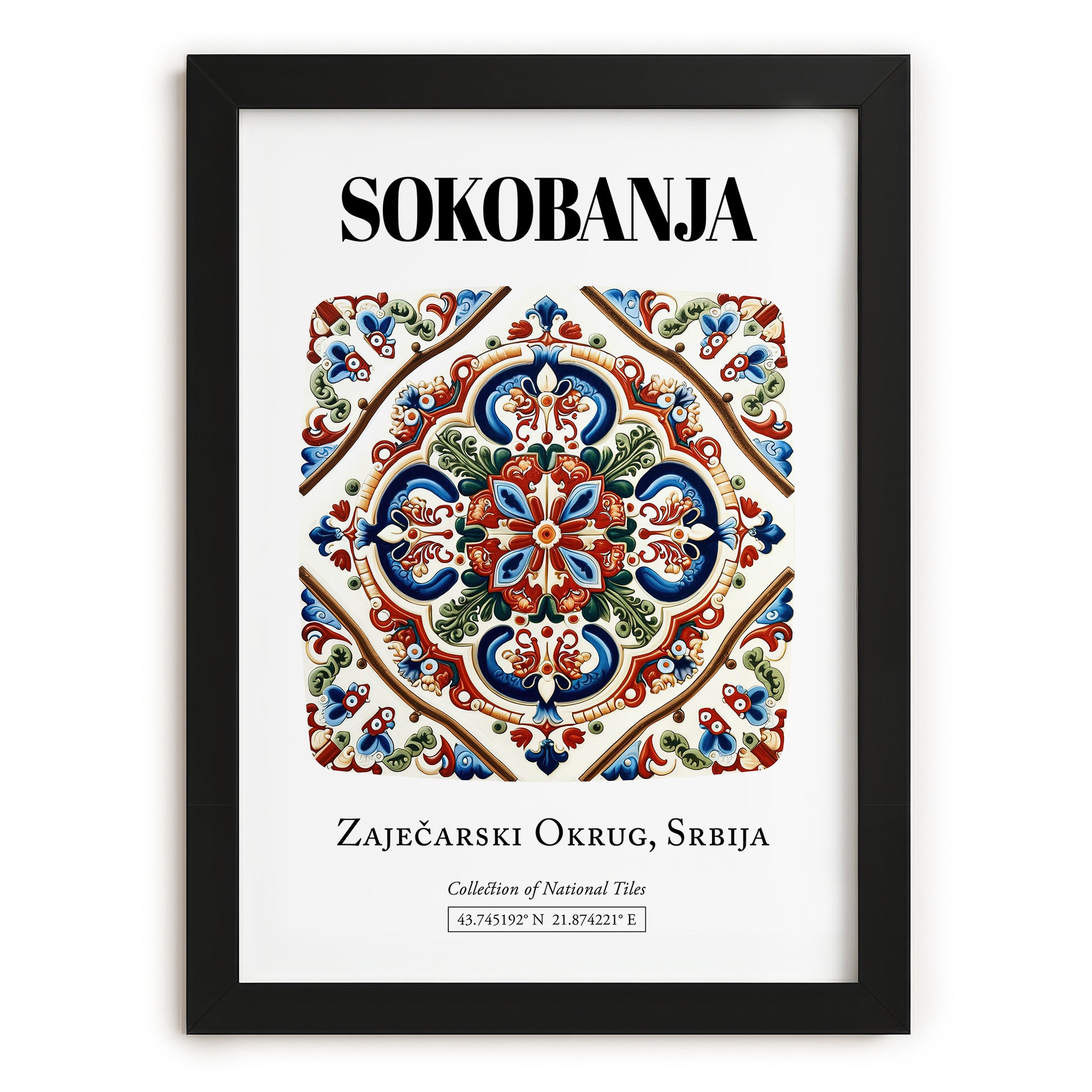 Soko Banja, Serbia – Travel Print, in sleek black frame