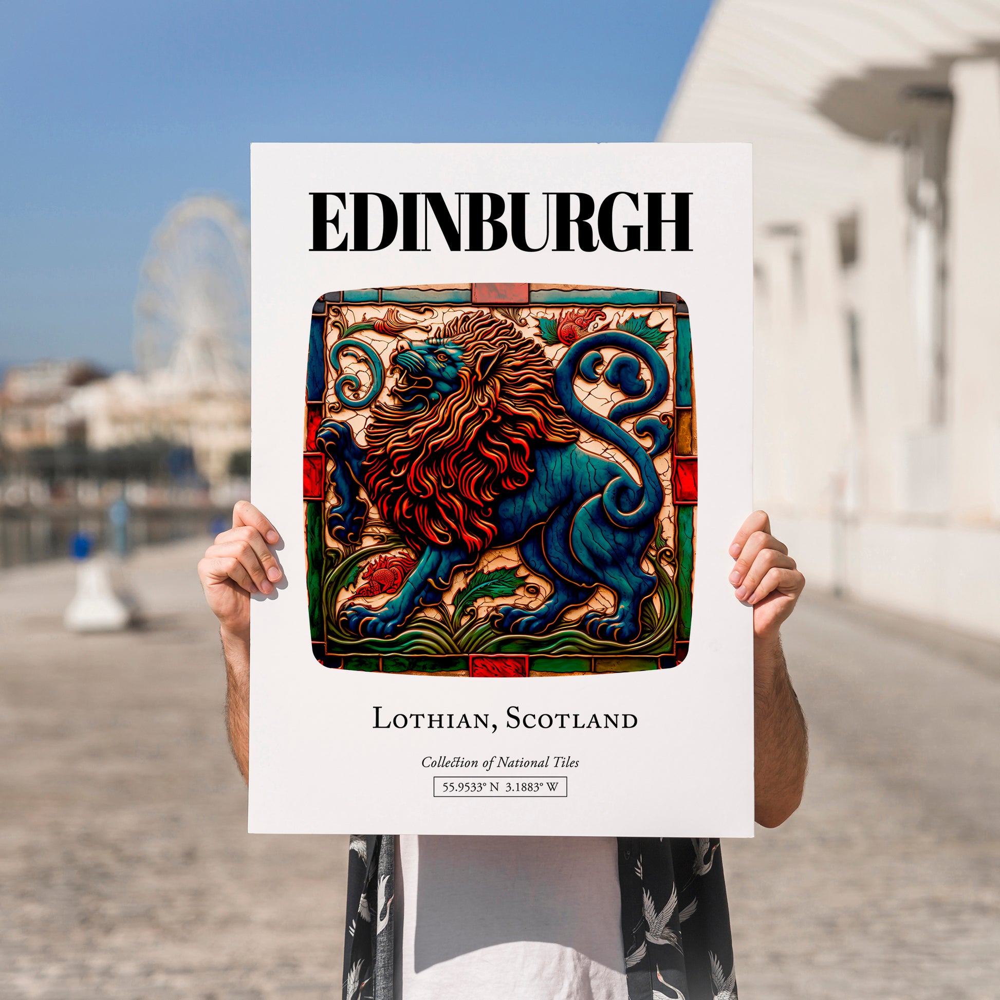 Edinburgh, Scotland – Travel Poster, no-text version framed in wood