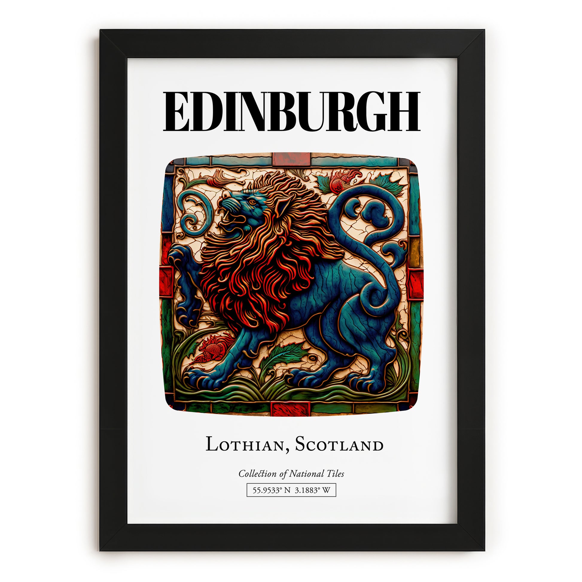 Edinburgh, Scotland – Travel Poster, in sleek black frame