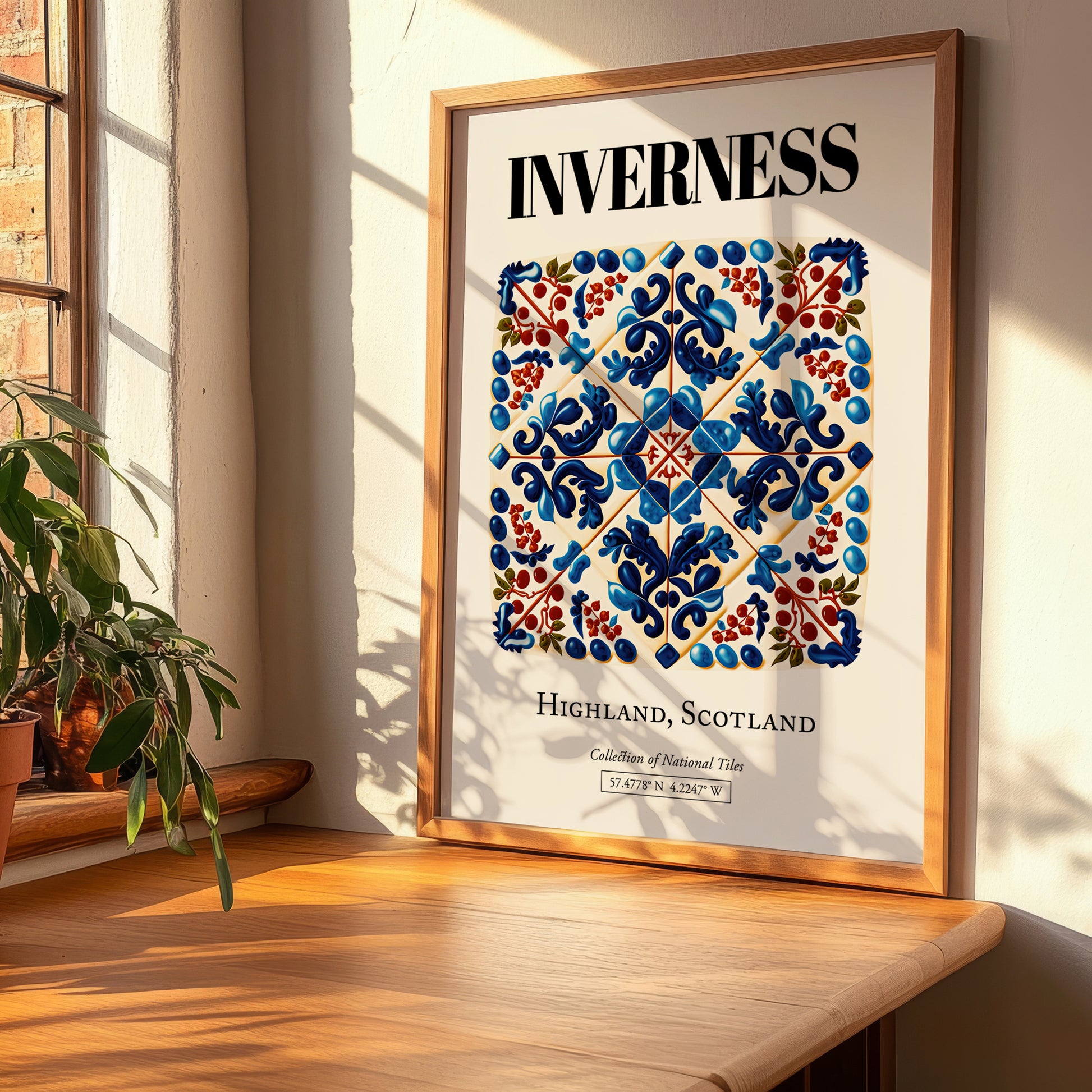 Inverness, Scotland – Cityscape Wall Art, clean layout with no caption