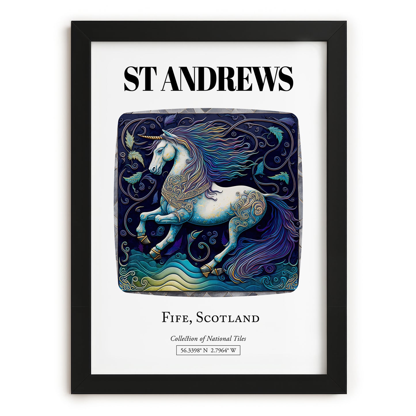 St Andrews, Scotland – Travel Poster, in sleek black frame