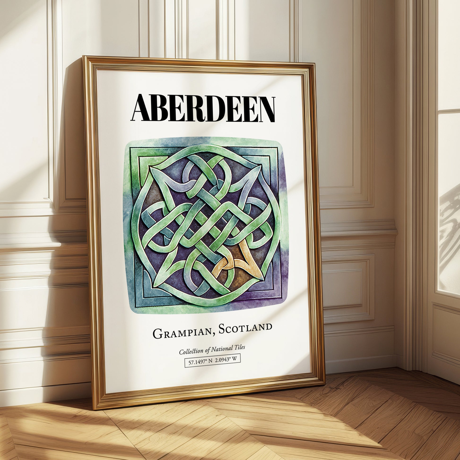 Aberdeen, Scotland – World Heritage Travel Poster, styled in a charming Paris street view