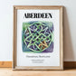 Aberdeen, Scotland – World Heritage Travel Poster, in wooden frame leaning on the floor