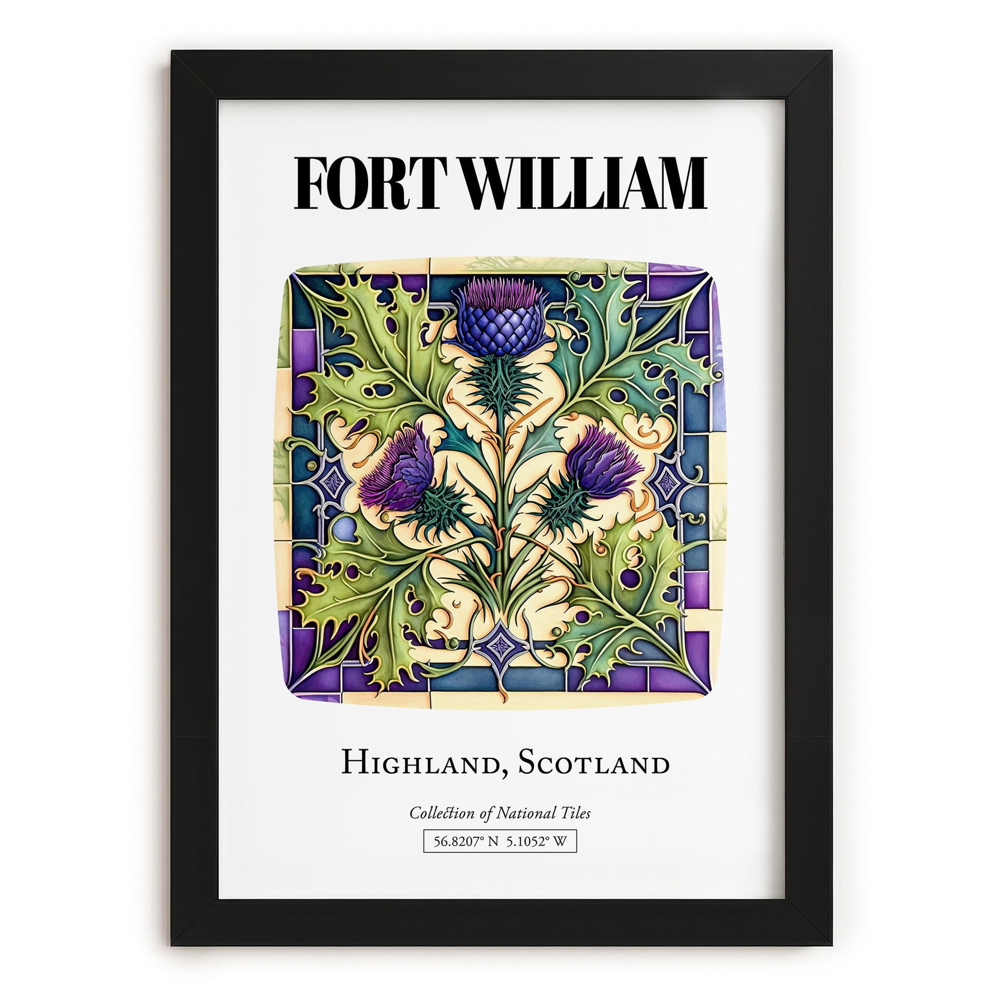 Fort William, Scotland – Tourist Destination Poster, in sleek black frame