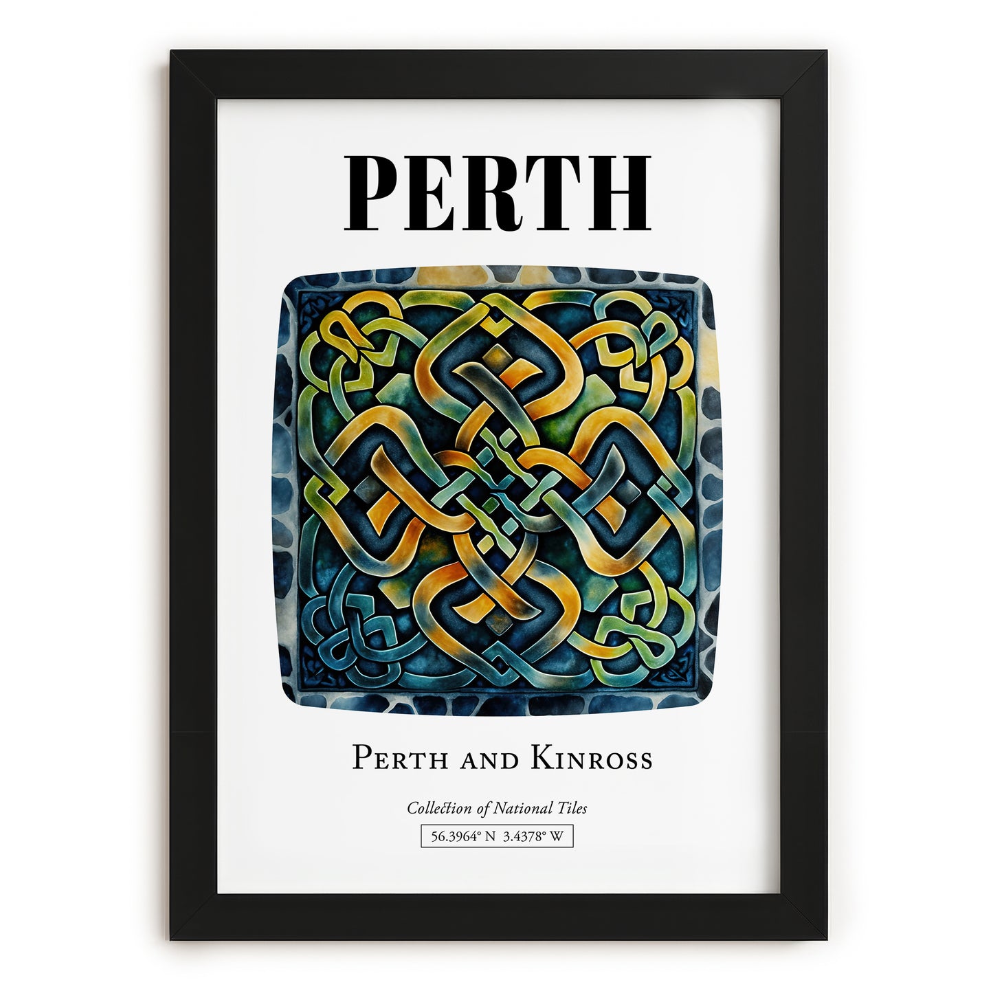 Perth, Scotland – Travel Poster, in sleek black frame