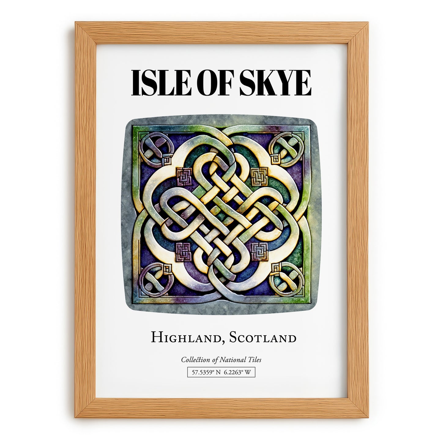 Isle Of Skye, Scotland – Cityscape Wall Art, set in oak frame
