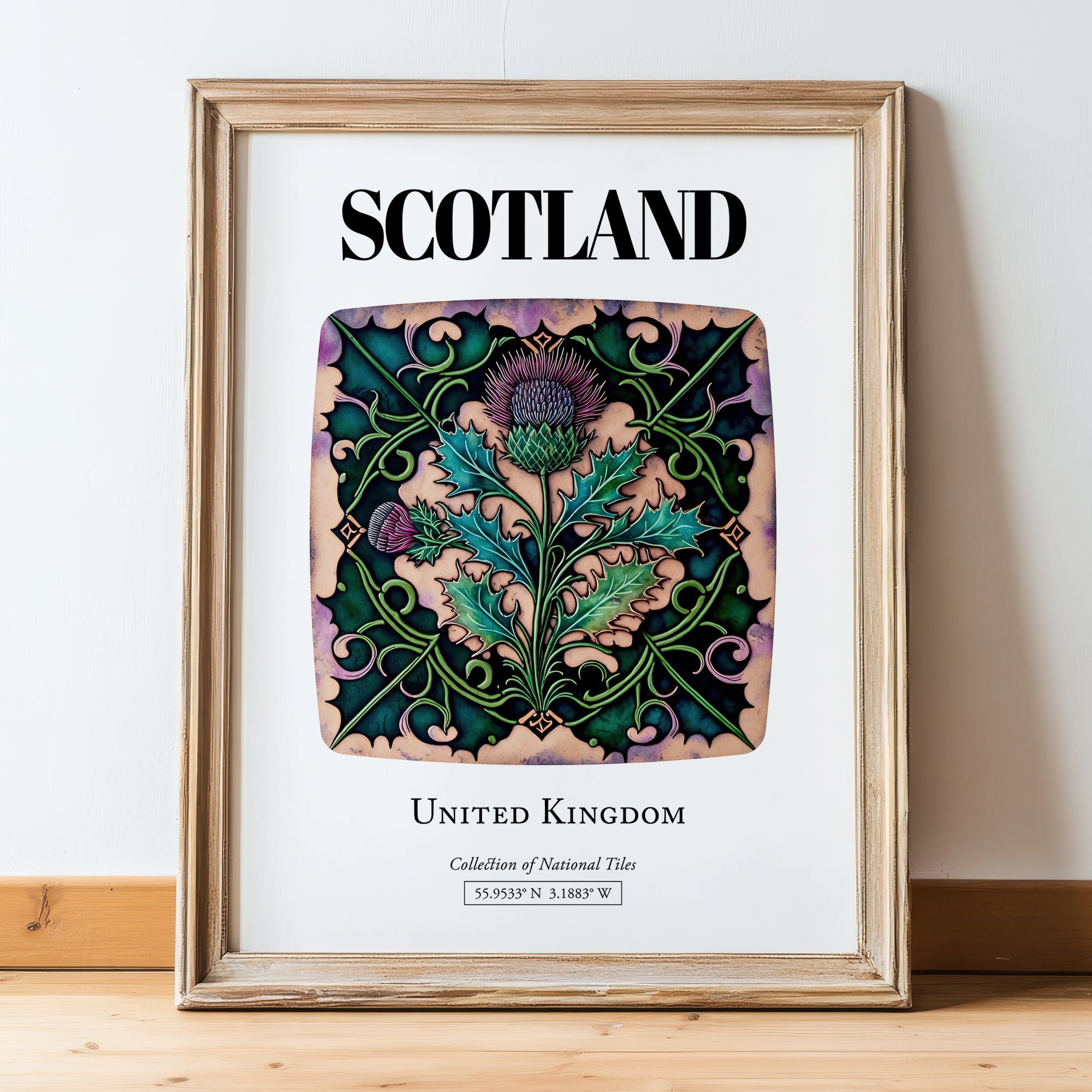 Aviemore, Scotland – Cityscape Wall Art, in wooden frame leaning on the floor