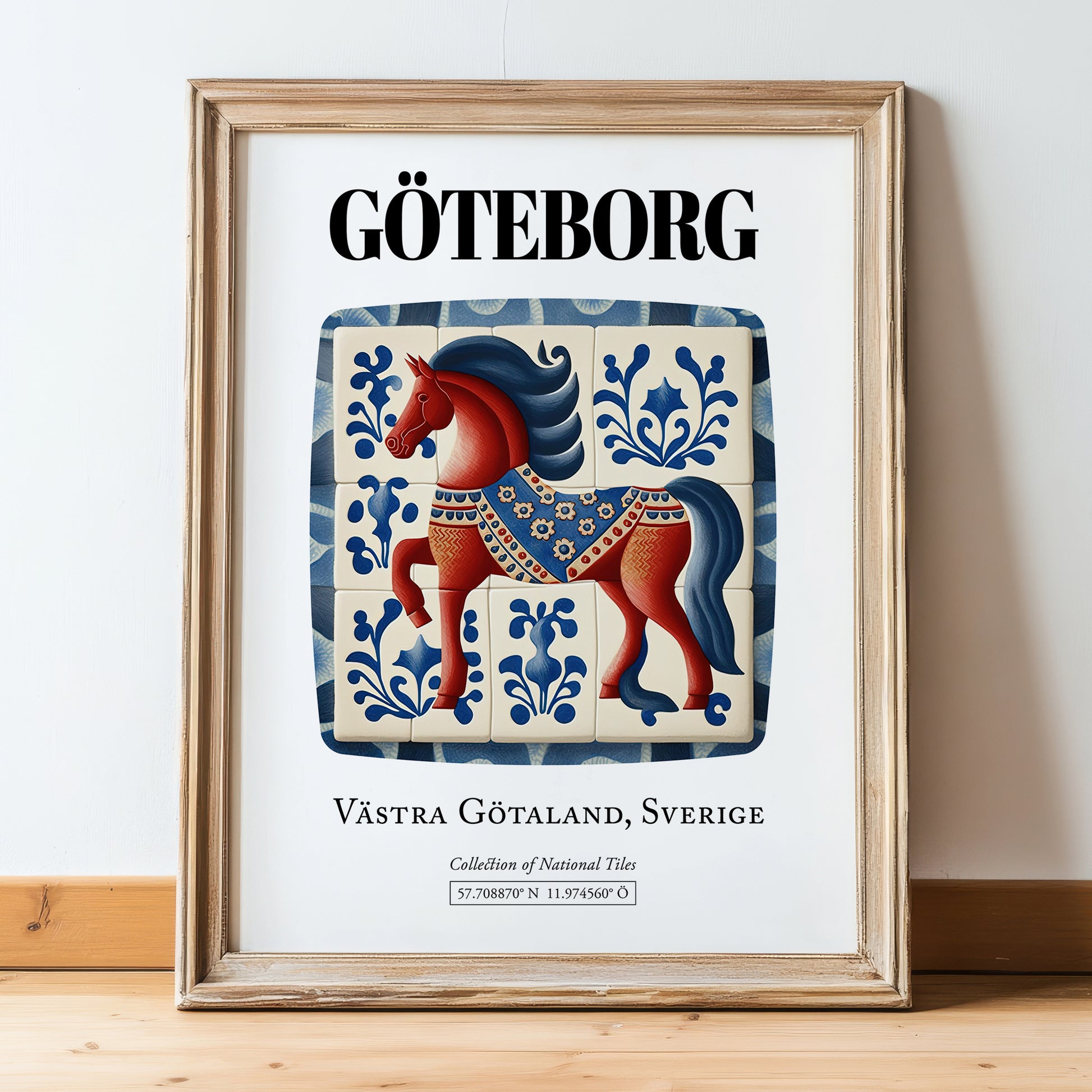 Göteborg, Sweden – Dream Destination Decor, in wooden frame leaning on the floor