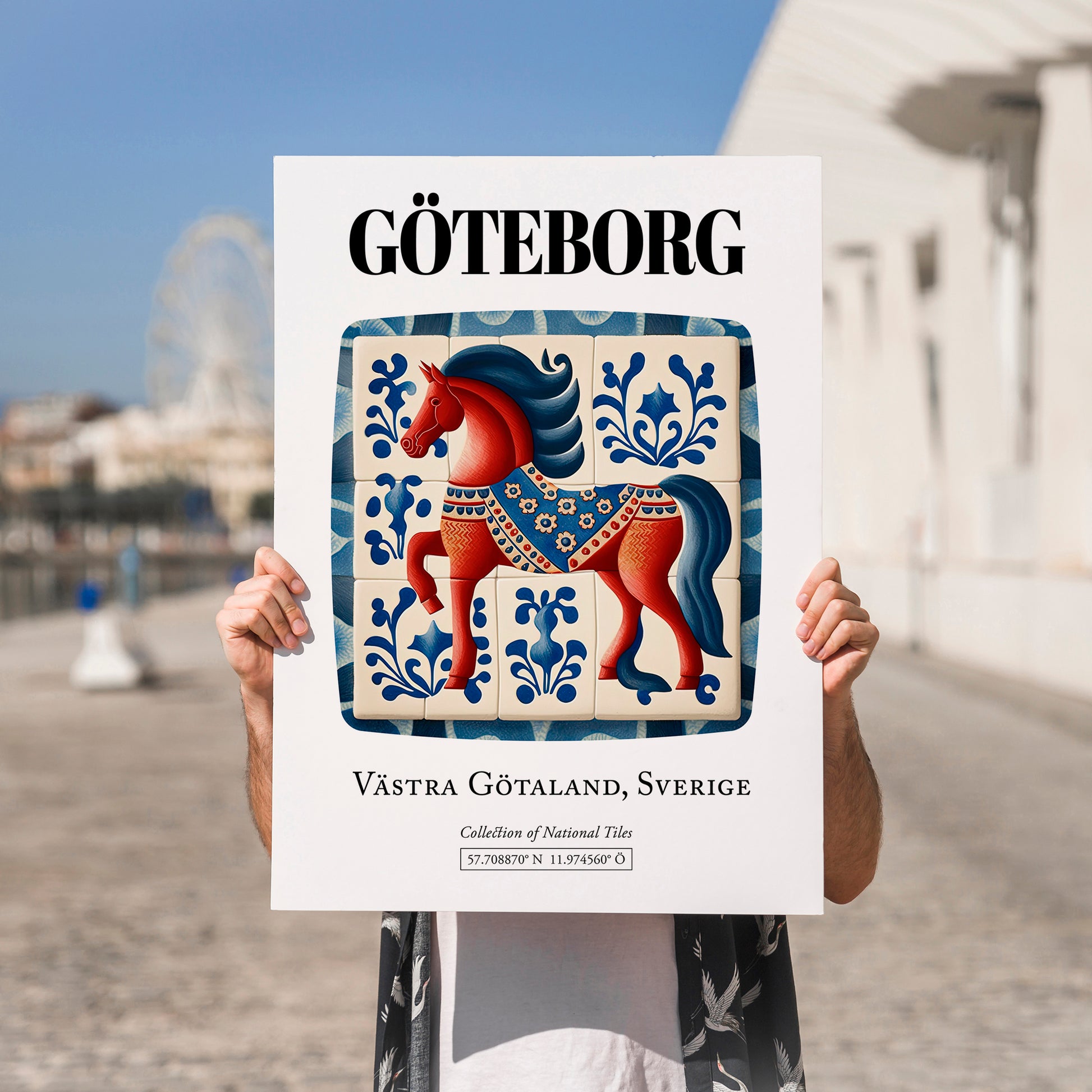 Göteborg, Sweden – Dream Destination Decor, no-text version framed in wood