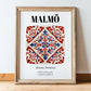 Malmö, Sweden – Travel Memories Wall Print, in wooden frame leaning on the floor