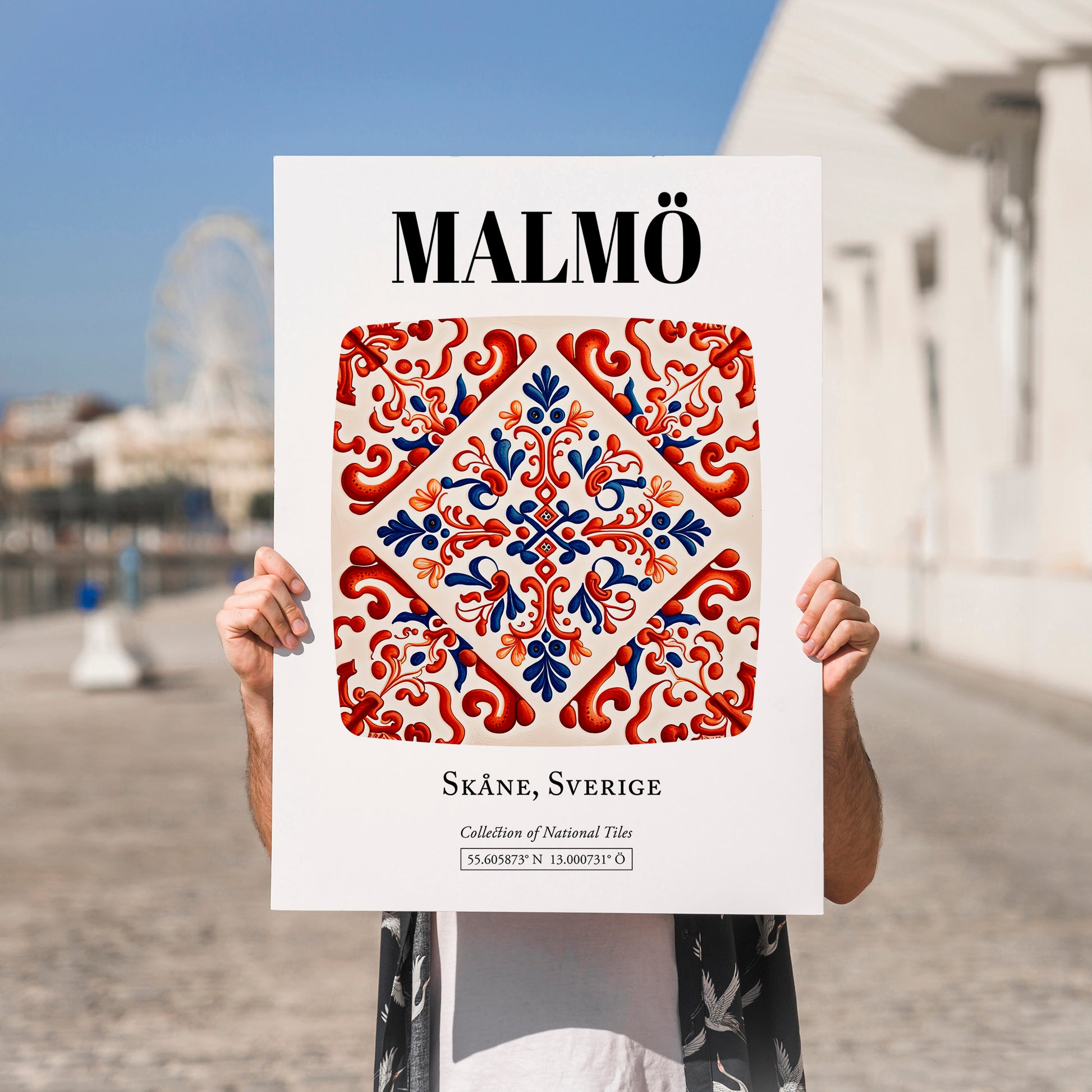 Malmö, Sweden – Travel Memories Wall Print, no-text version framed in wood
