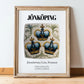 Jönköping, Sweden – Travel Print, in wooden frame leaning on the floor