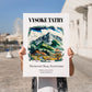Vysoke Tatry, Slovakia – Travel Poster, no-text version framed in wood