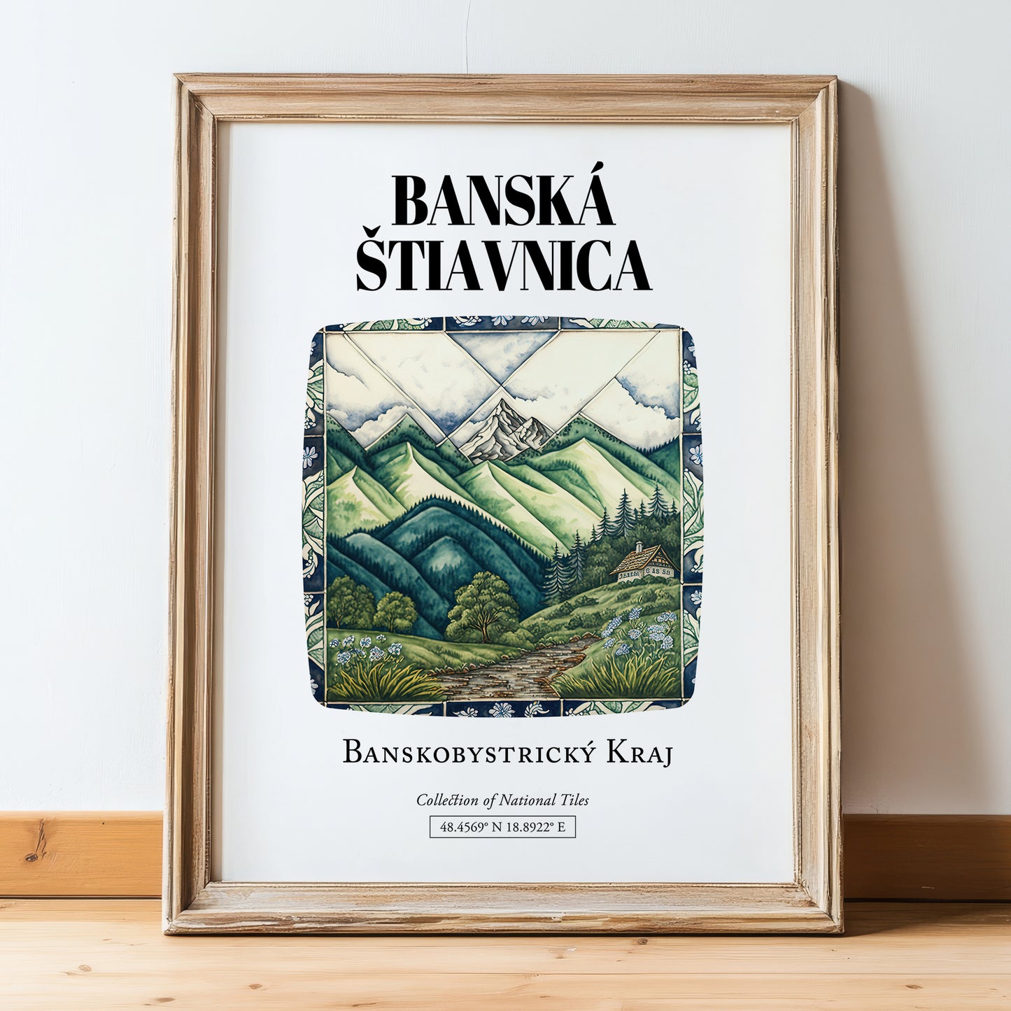 Banská Štiavnica, Slovakia – Global Wall Art, in wooden frame leaning on the floor