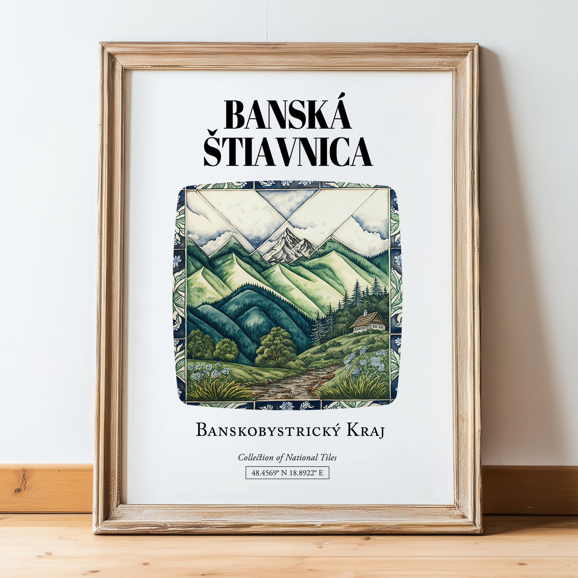 Banská Štiavnica, Slovakia – Global Wall Art, in wooden frame leaning on the floor