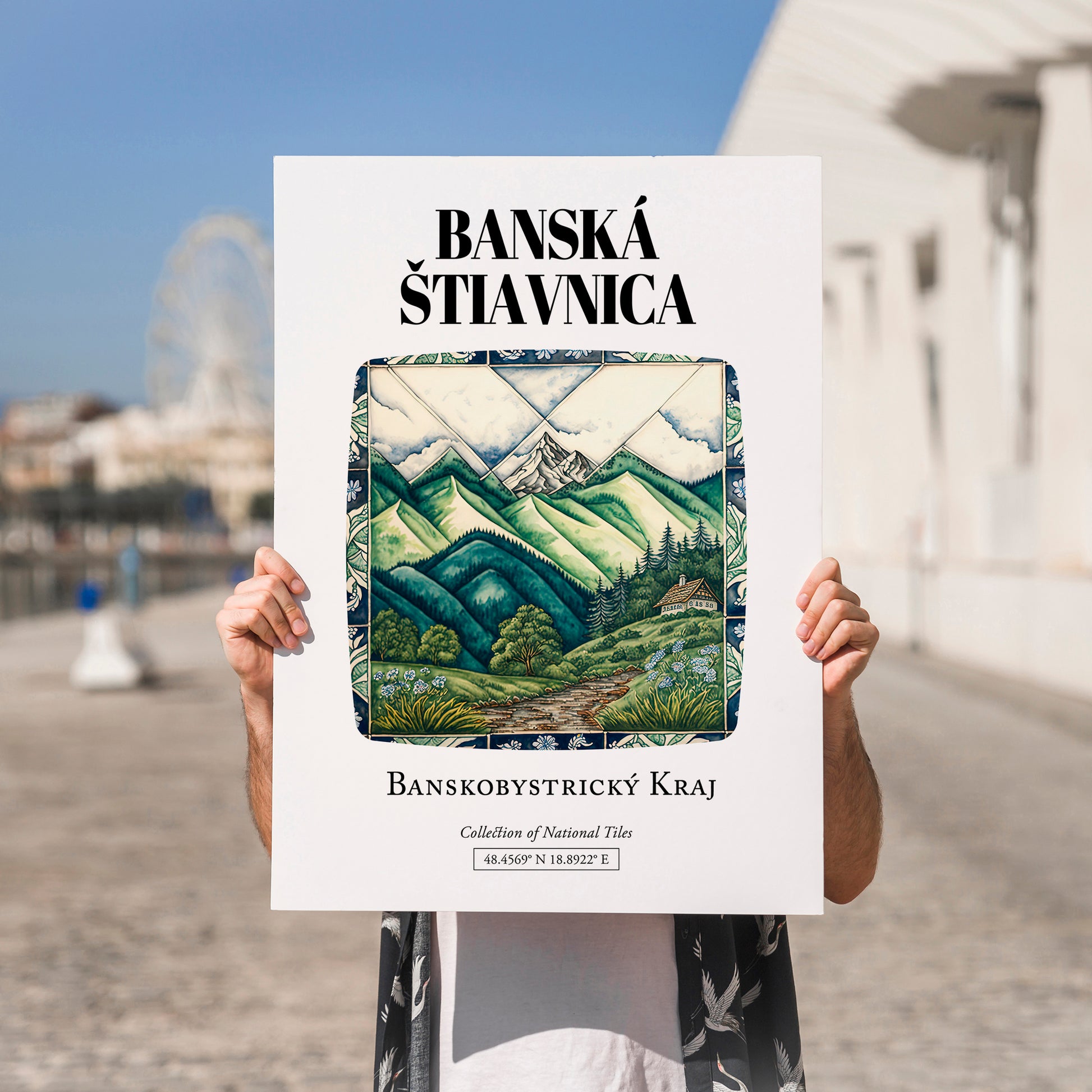Banská Štiavnica, Slovakia – Global Wall Art, no-text version framed in wood