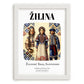 Žilina, Slovakia – Travel Poster, placed in minimal white frame
