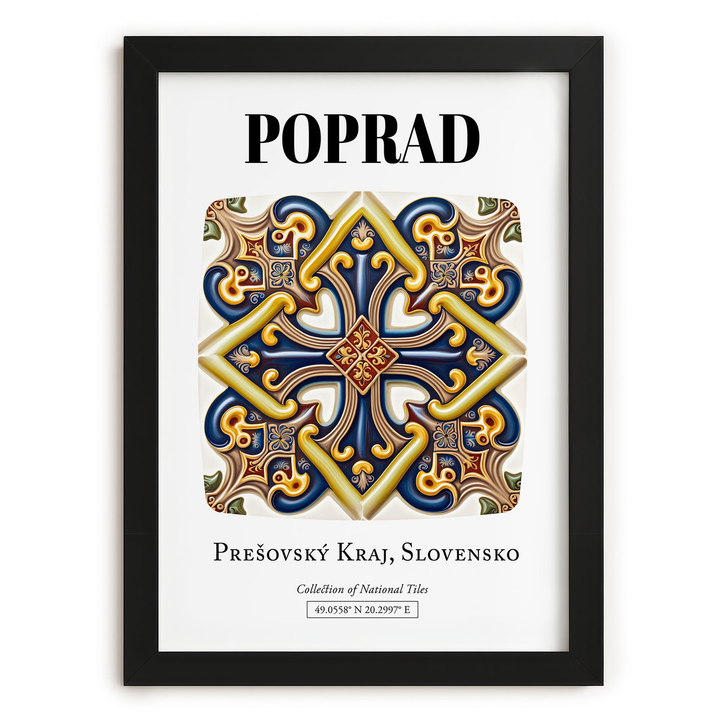 Poprad, Slovakia – Travel Poster, in sleek black frame