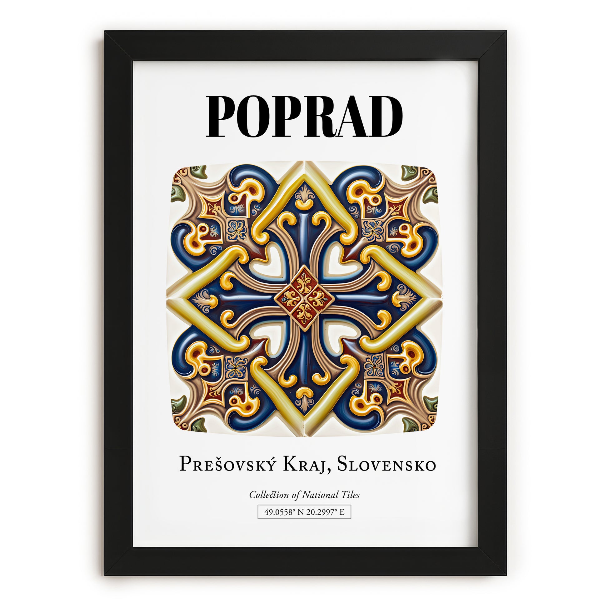 Poprad, Slovakia – Travel Poster, in sleek black frame