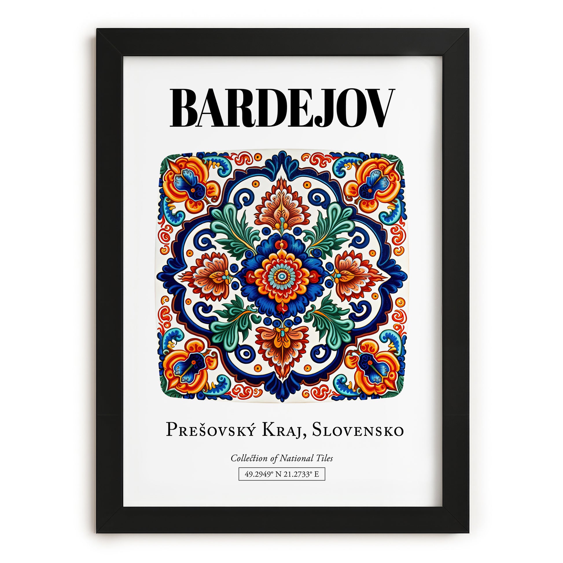 Bardejov, Slovakia – Travel Poster, in sleek black frame