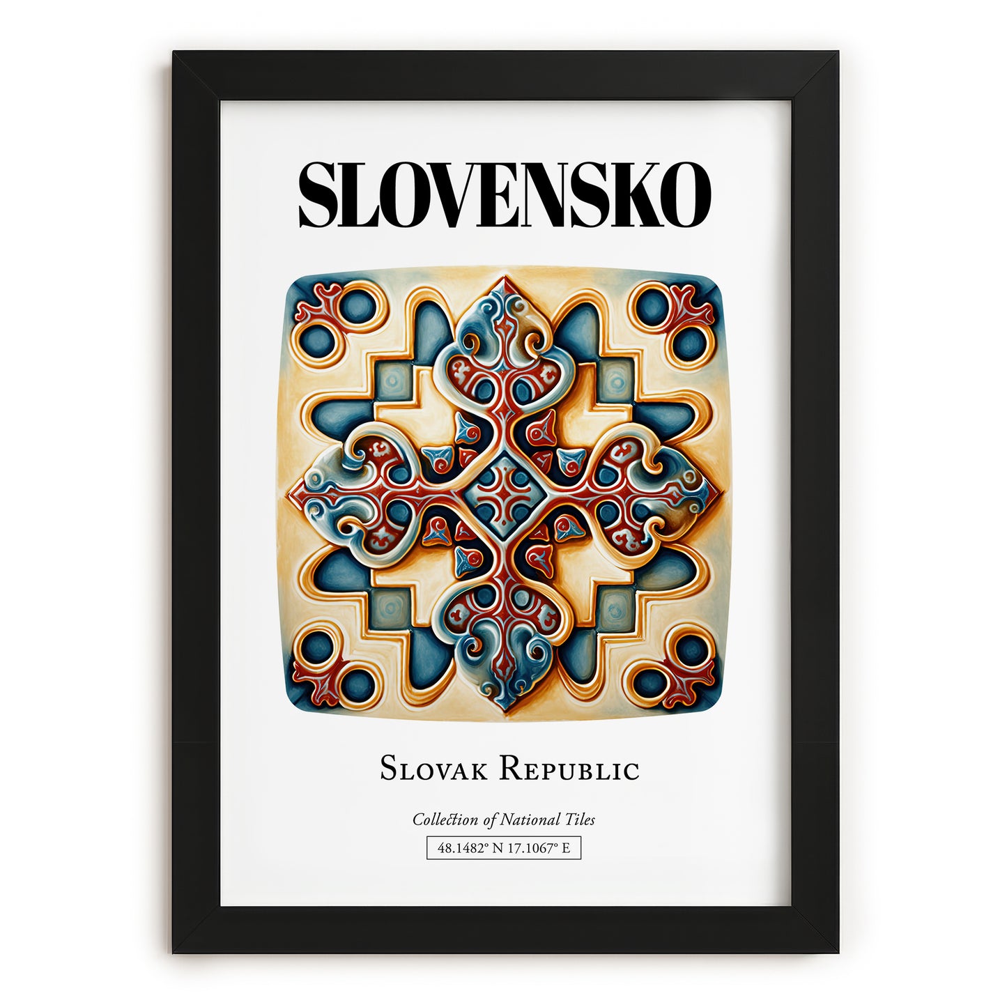 Slovensko, Slovakia – Travel Print, in sleek black frame