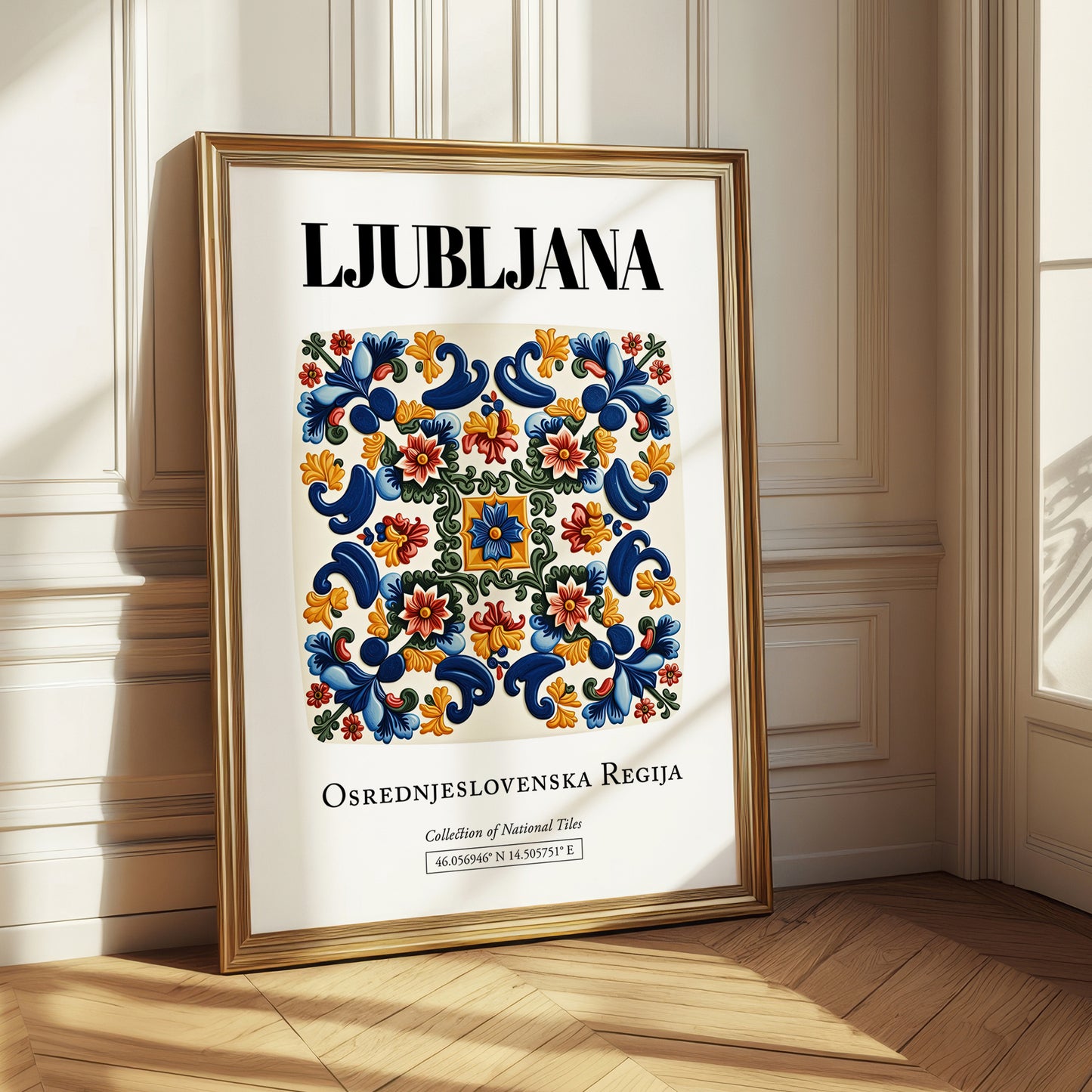 Ljubljana, Slovenia – Architectural Travel Art, styled in a charming Paris street view