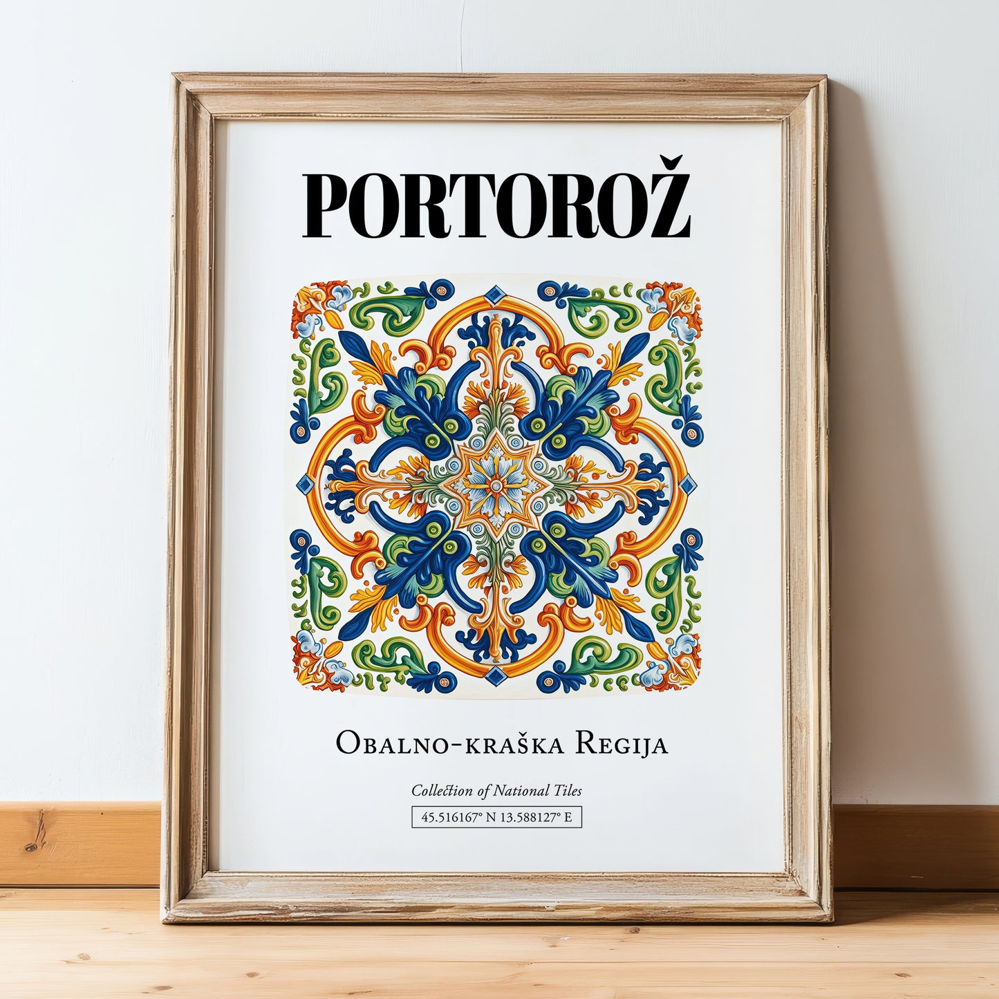 Portorož, Slovenia – Global Wall Art, in wooden frame leaning on the floor