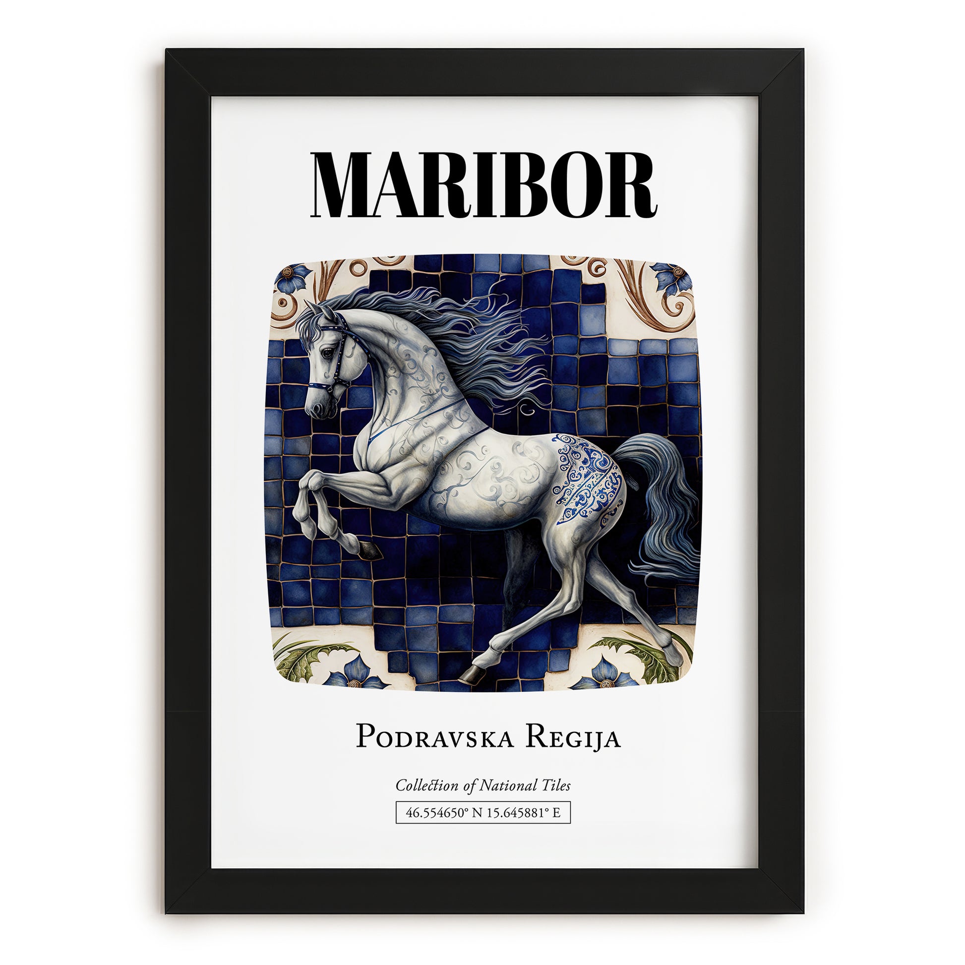 Maribor, Slovenia – Travel Print, in sleek black frame